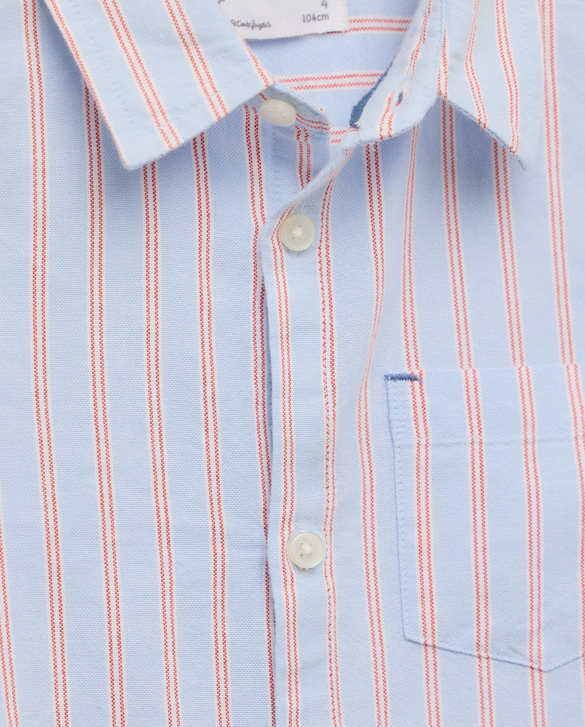 Camisa Oxford com Manga Comprida e Risca Azul-6