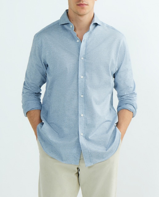 Imagen 0 de Camisa casual de hombre de punto manga larga