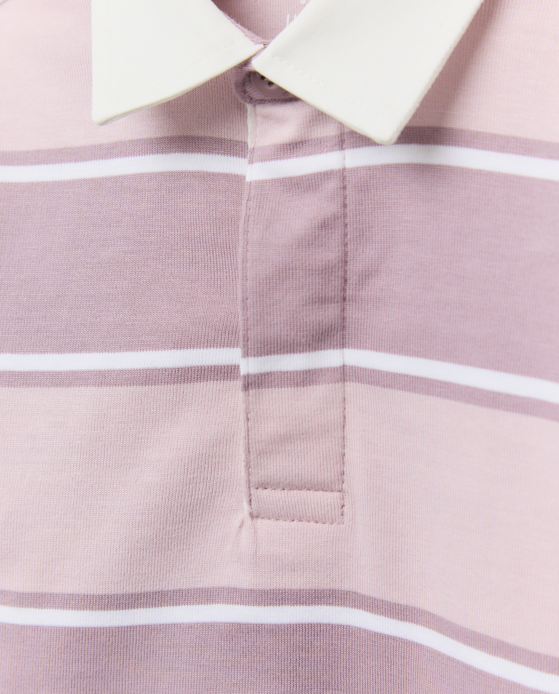 Sudadera de bebé cuello polo rayas Morado-3