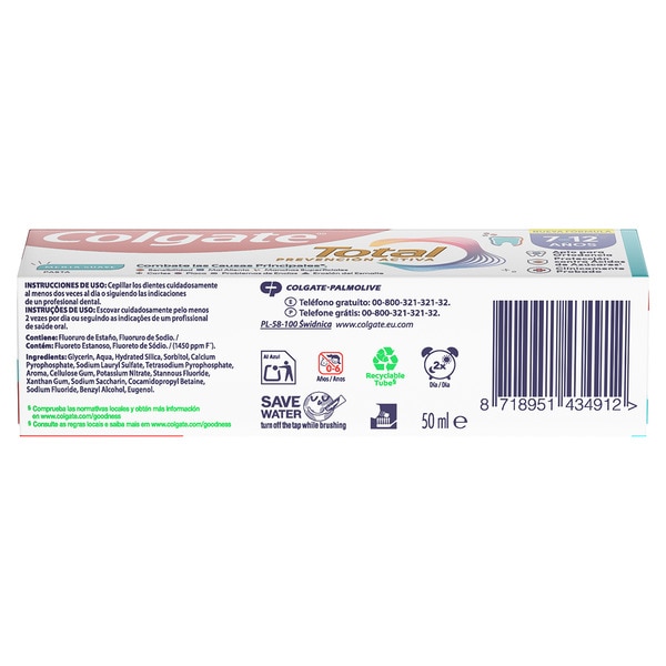 Kids Kinderzahnbürste 7 bis 12 Jahre Rohr 50 ml