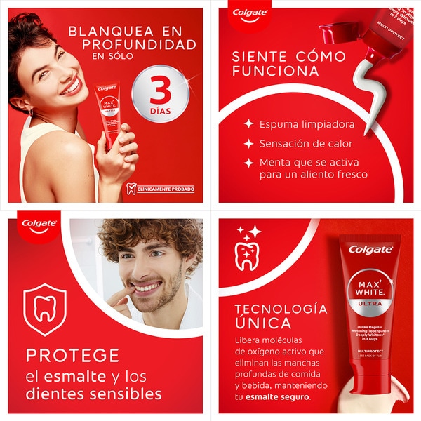 Max White Ultra whitener toothpaste tube 50 ml whiter teeth in 3 days