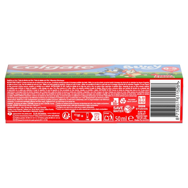 Kinder-Zahnpasta Bluey milder Erdbeergeschmack 0 bis 5 Jahre Rohr 50 ml