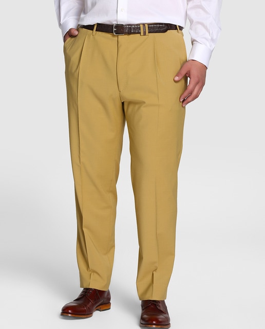 Imagen 0 de Pantalón de hombre Mirto de vestir beige tallas grandes