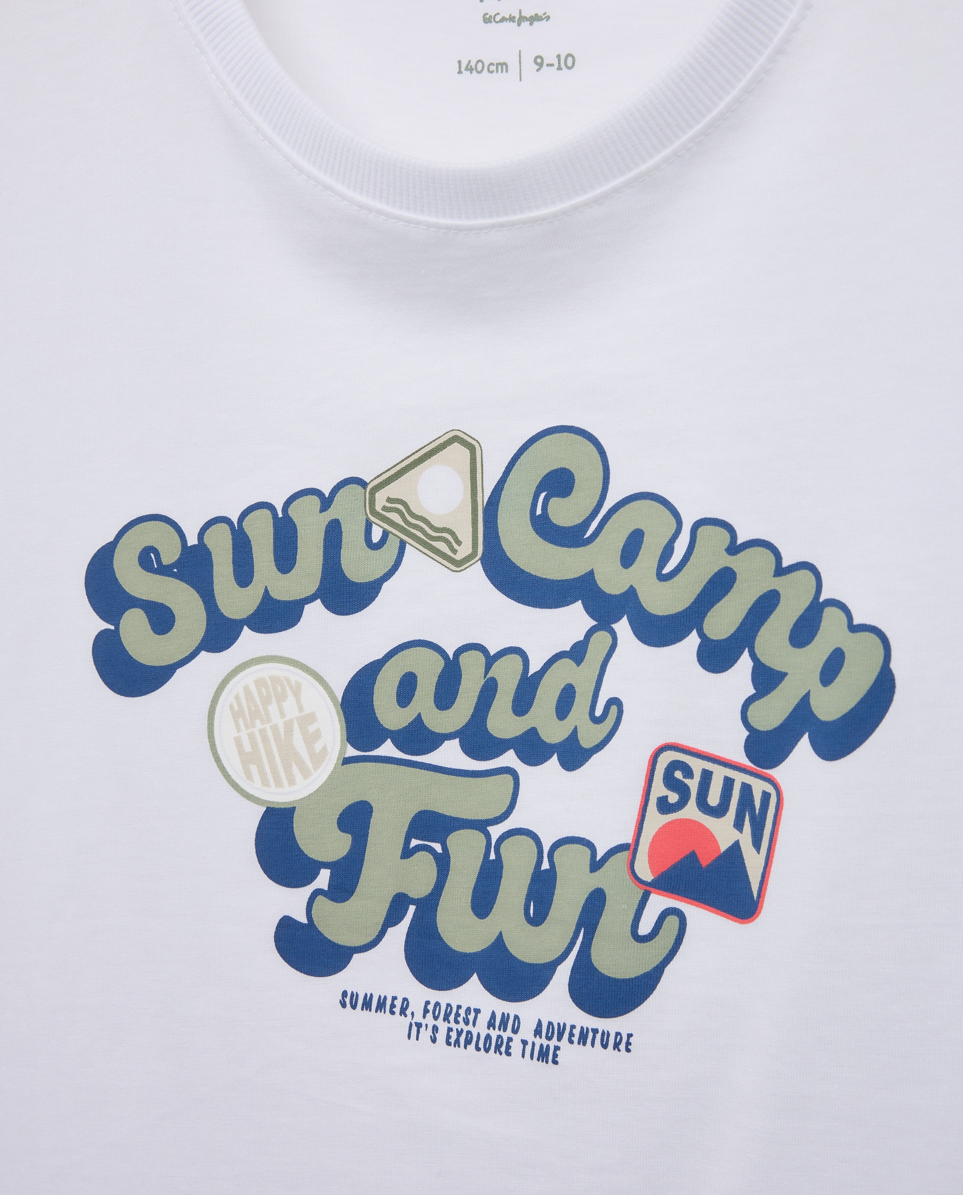 T-shirt de Manga Curta com Desenho à Frente Kids El Corte Inglés Branco-5