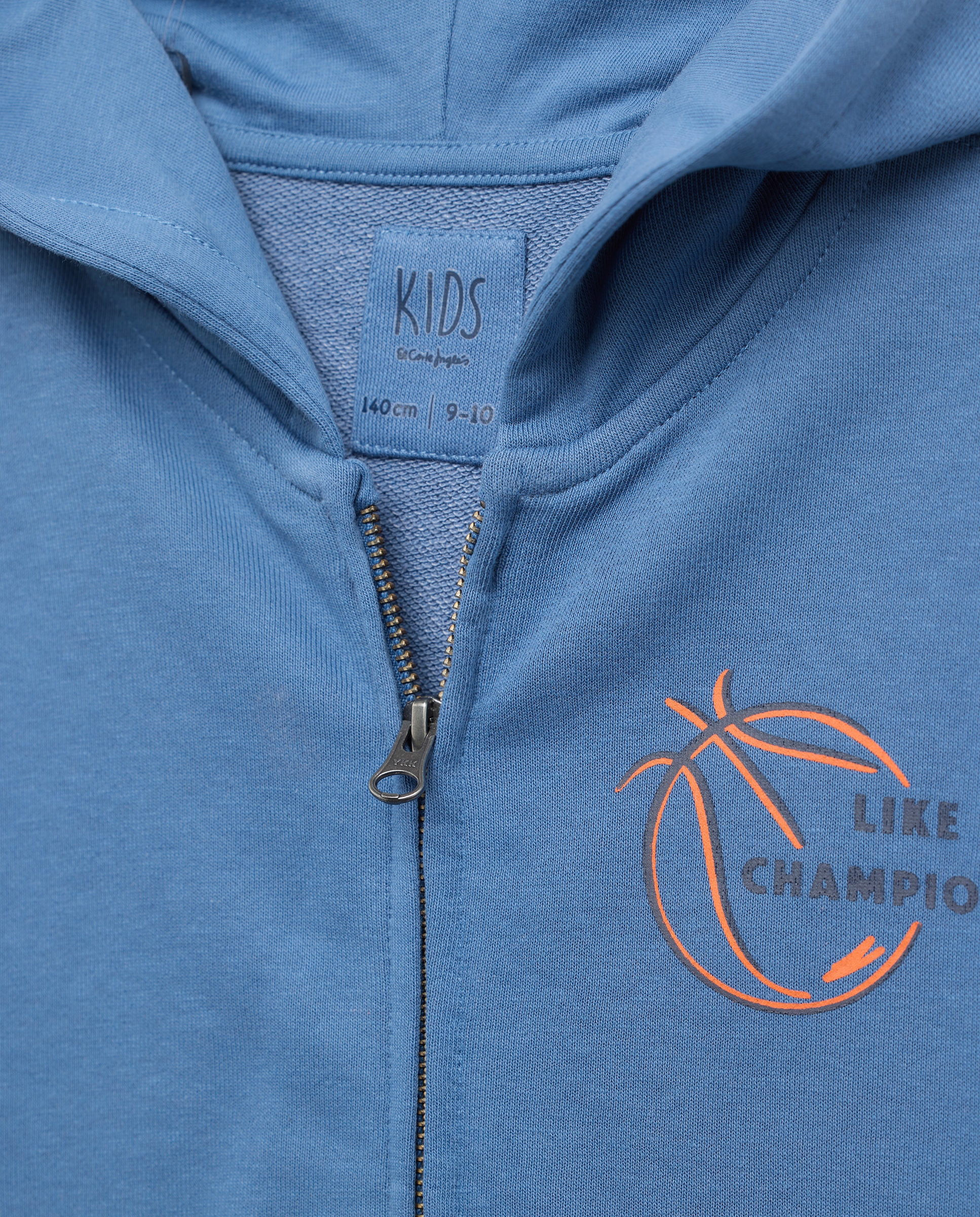 Sweatshirt Aberta com Capuz Azul-6