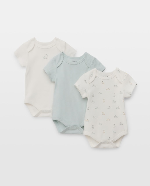 Imagen 0 de Pack 3 bodies de bebé manga corta