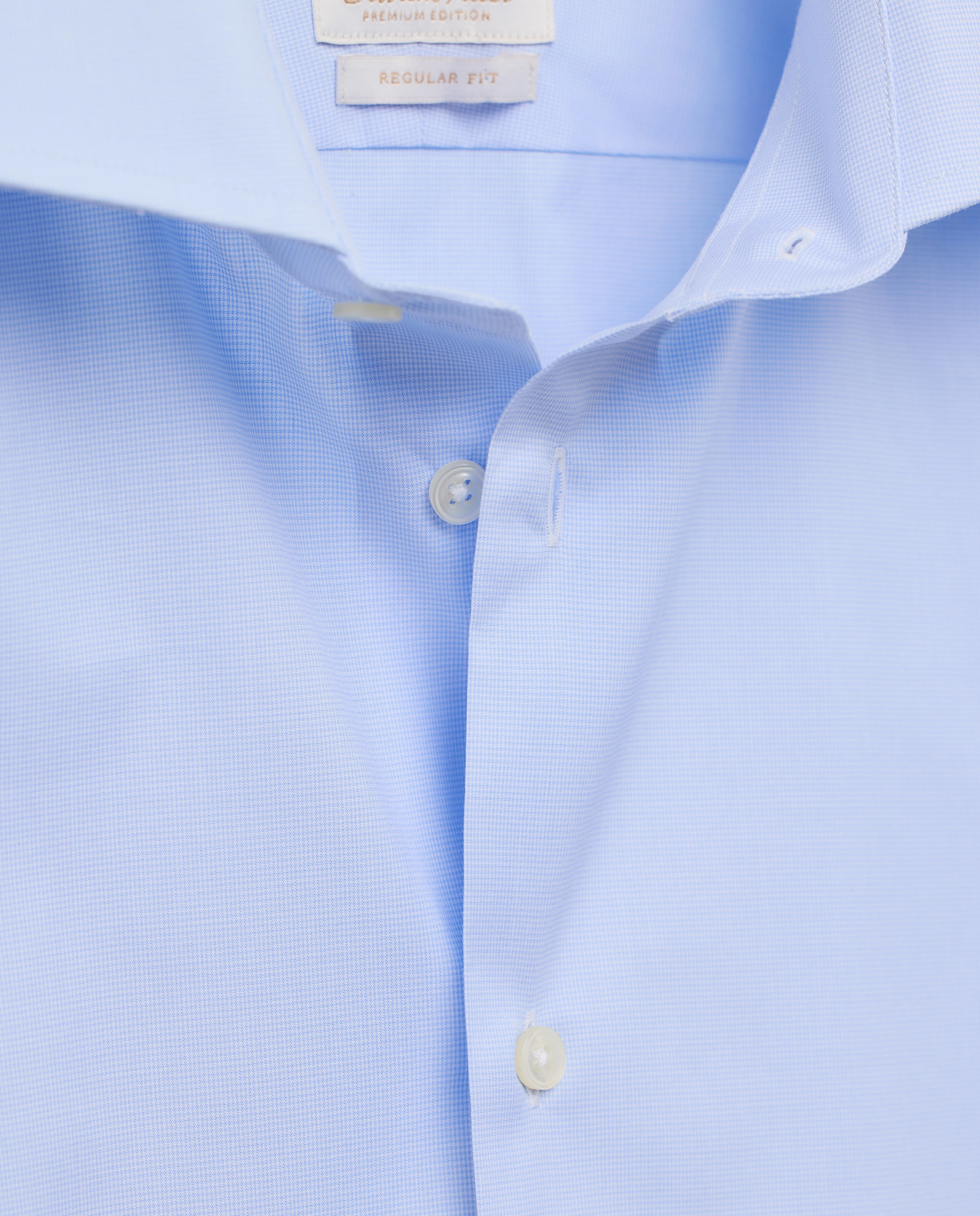 Camisa Clássica Regular Fit com Manga Comprida Azul-6