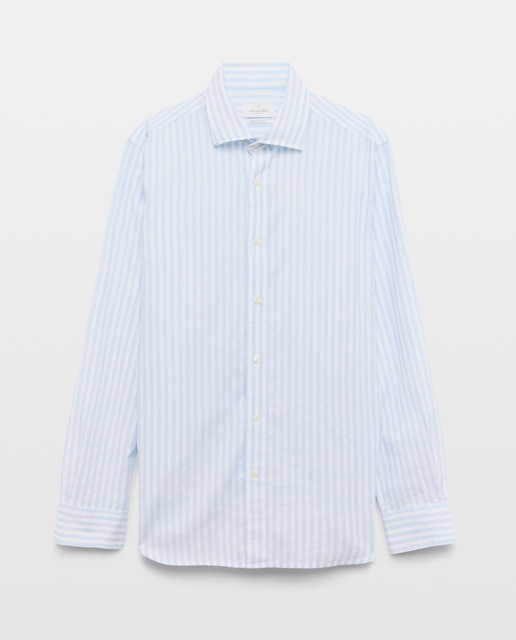 Imagem 0 de Camisa Casual de Ganga com Manga Comprida