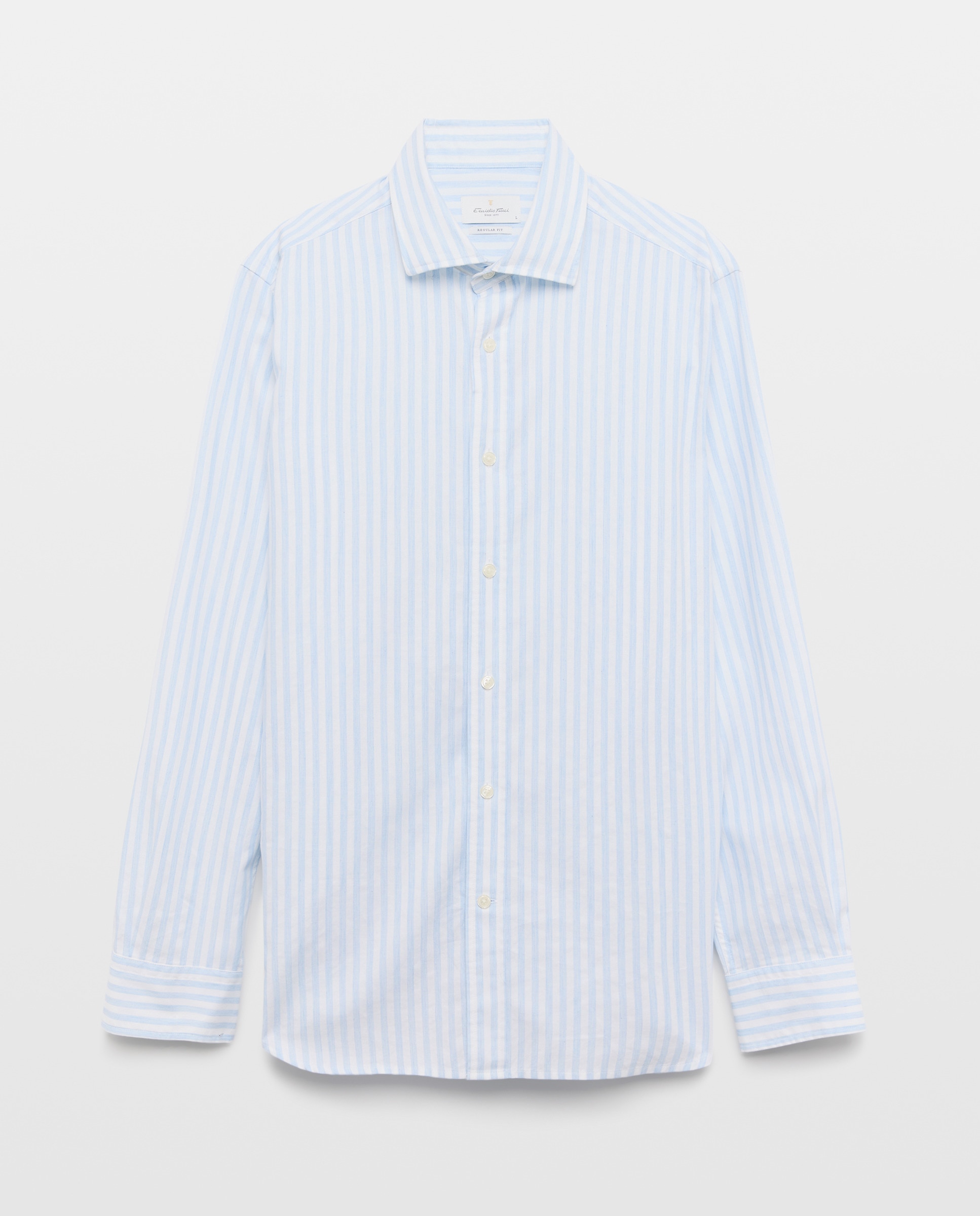 Camisa Casual com Manga Comprida Azul-4
