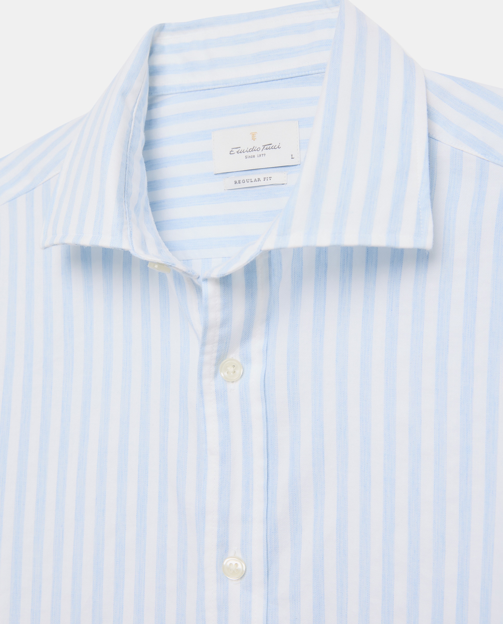 Camisa Casual com Manga Comprida Azul-5