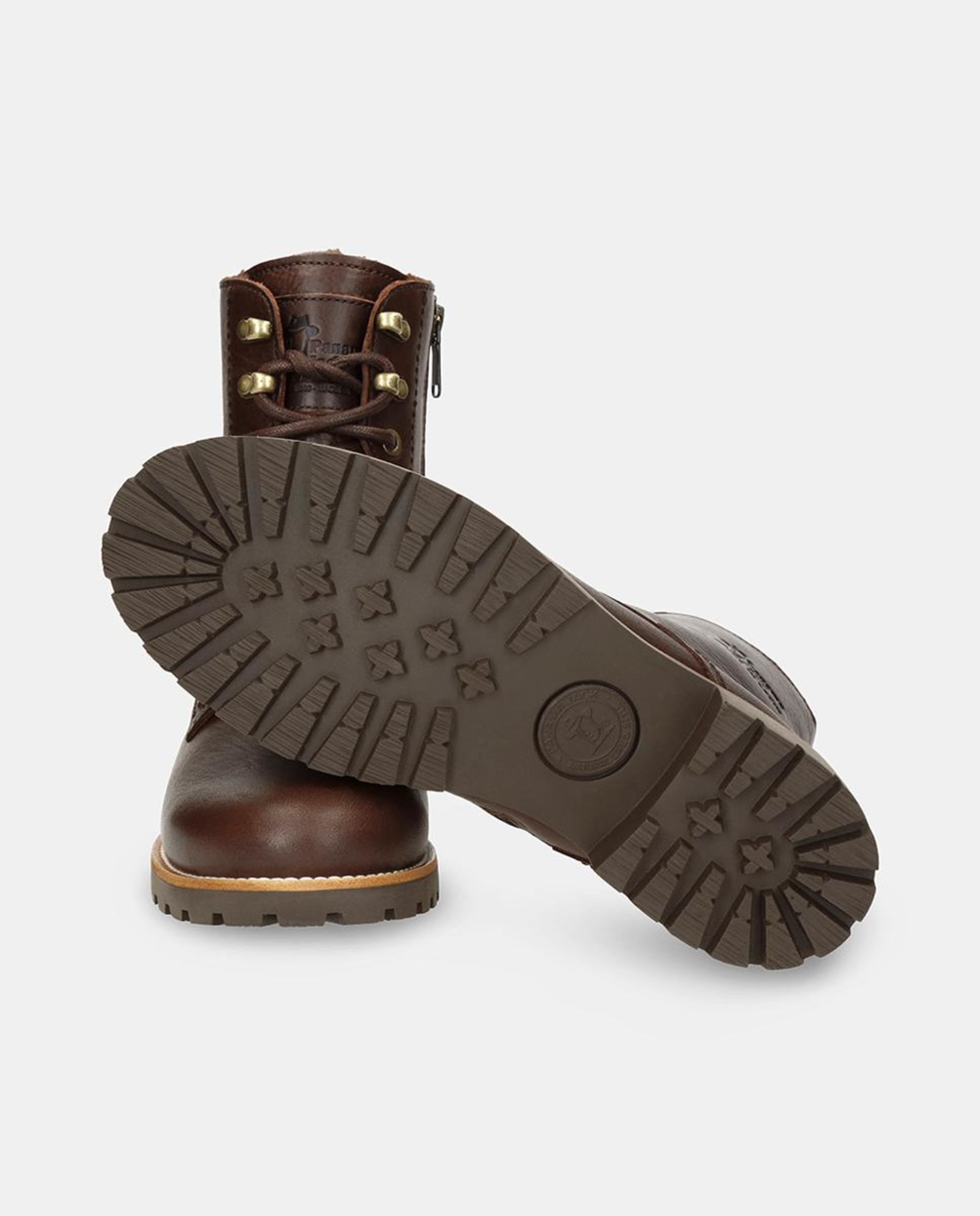 Botas em Pele e com Forro de Pelo Sintético Castanho-escuro-4