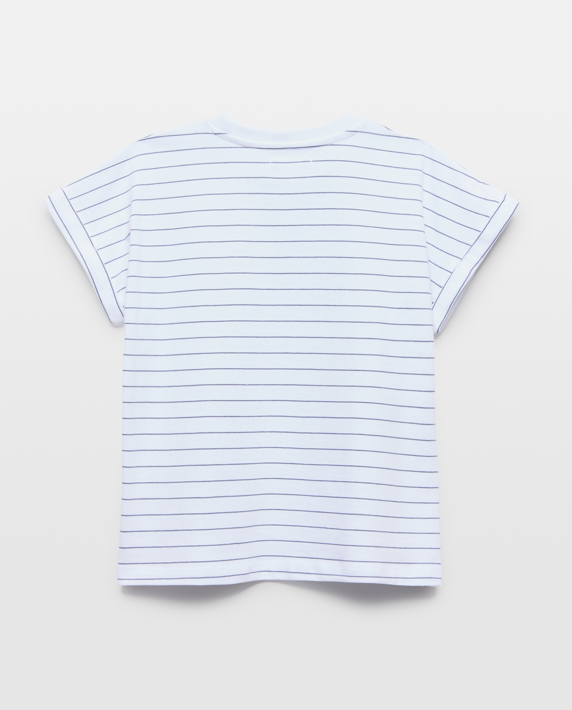 Camiseta niña con manga roll up Azul marino-2