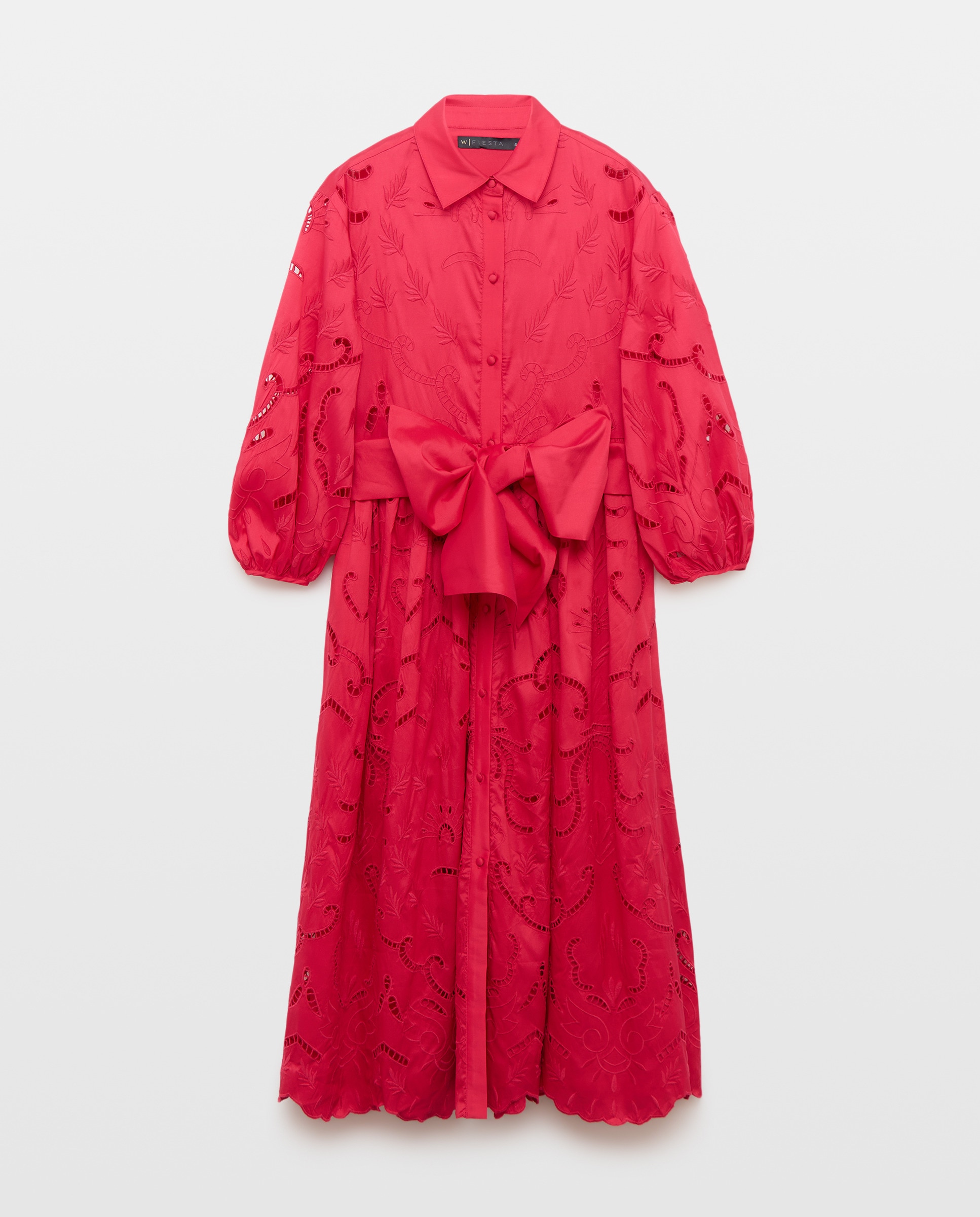 Vestido midi com volume 600 Vermelho-4