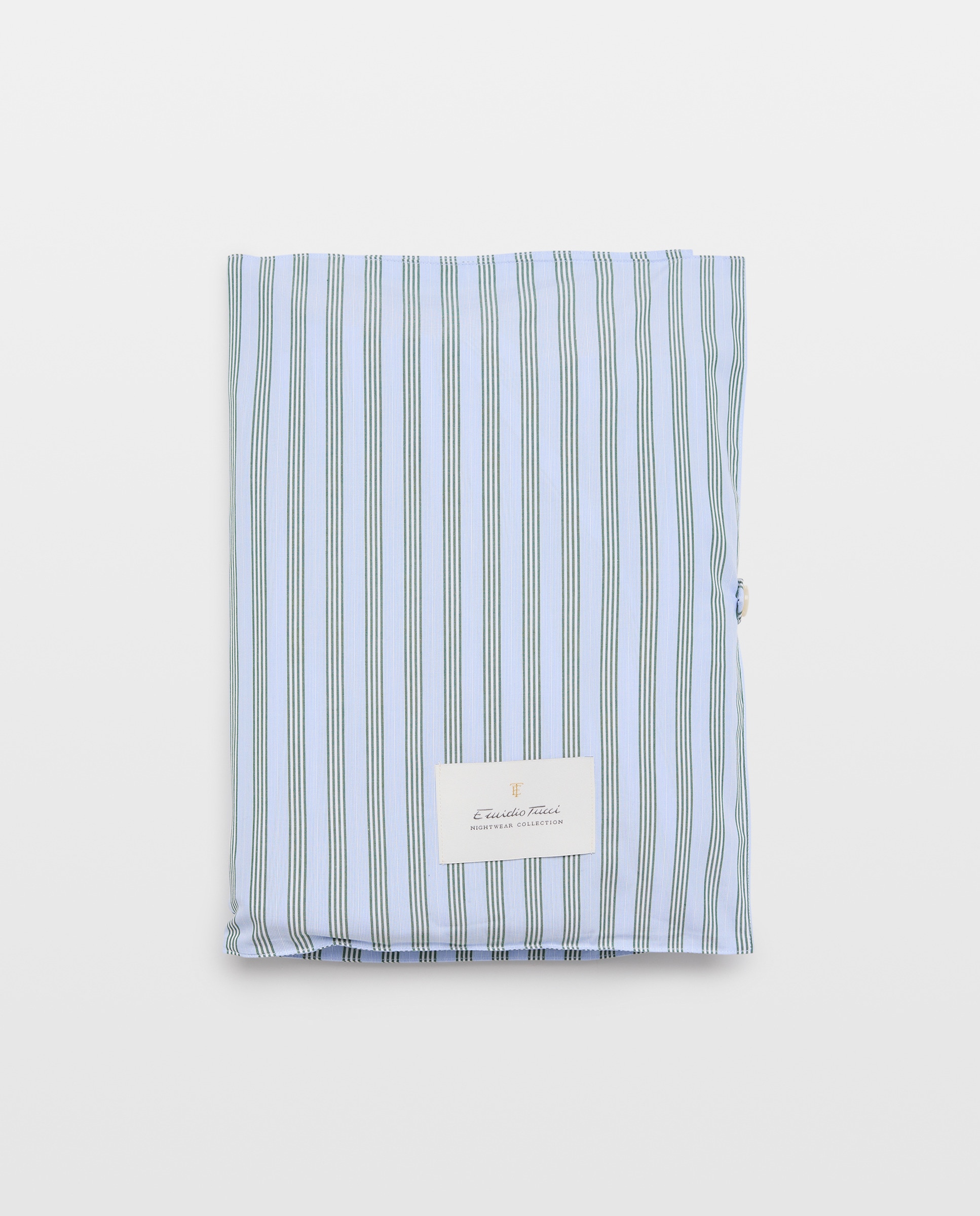 Pijama de Popelina com Tecido às Riscas Azul-claro-5