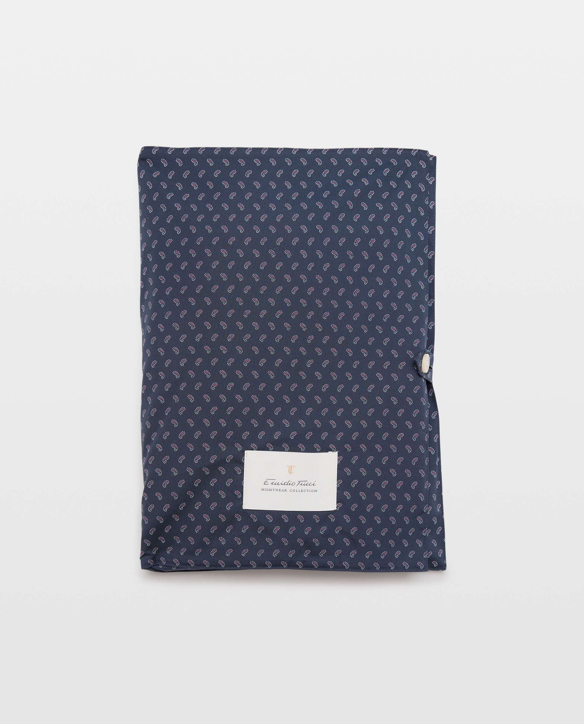 Pijama de Popelina em Tecido Paisley Azul-marinho-5