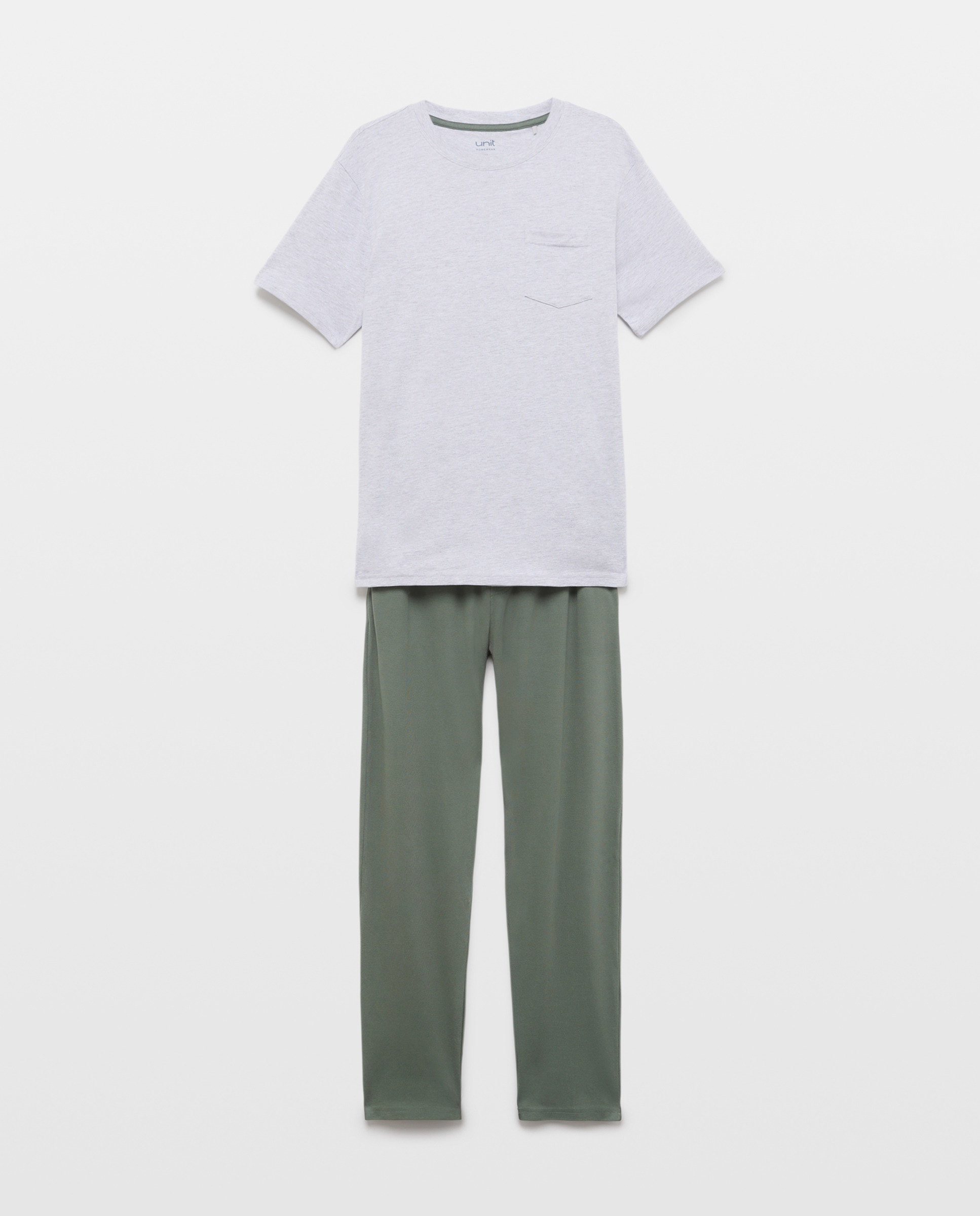 Pijama punto hombre pantalón piqué 820 Gris medio-3