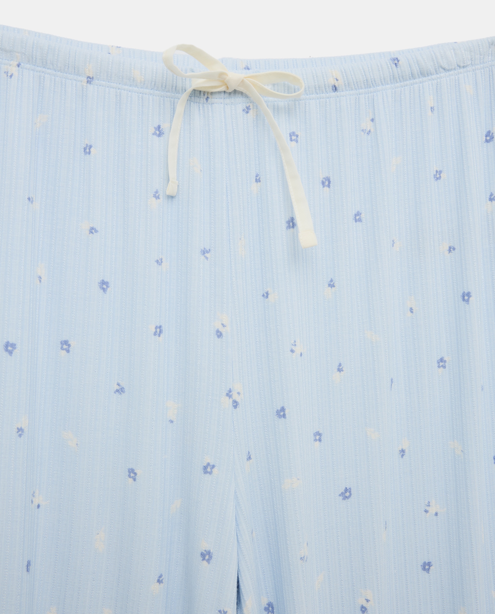 Pijama Liso com Decote em Bico 400 Azul-4