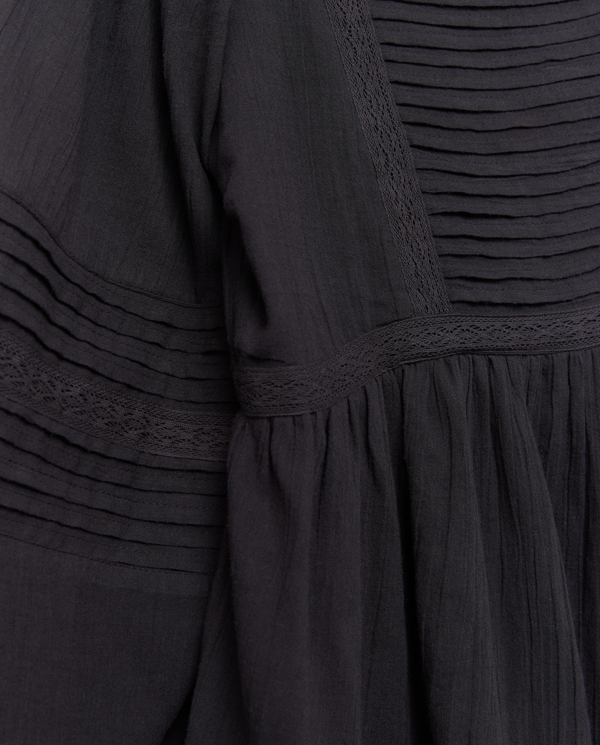 Vestido romántico de mujer corto Negro-5
