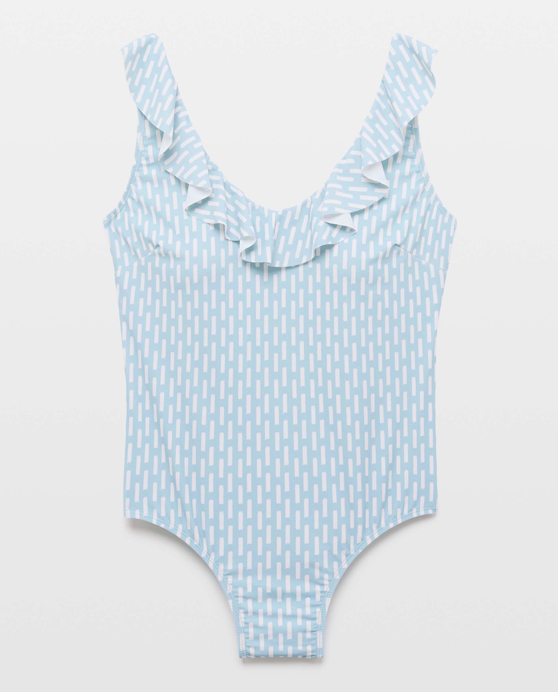 Bañador talla grande volante 450 Turquesa-3