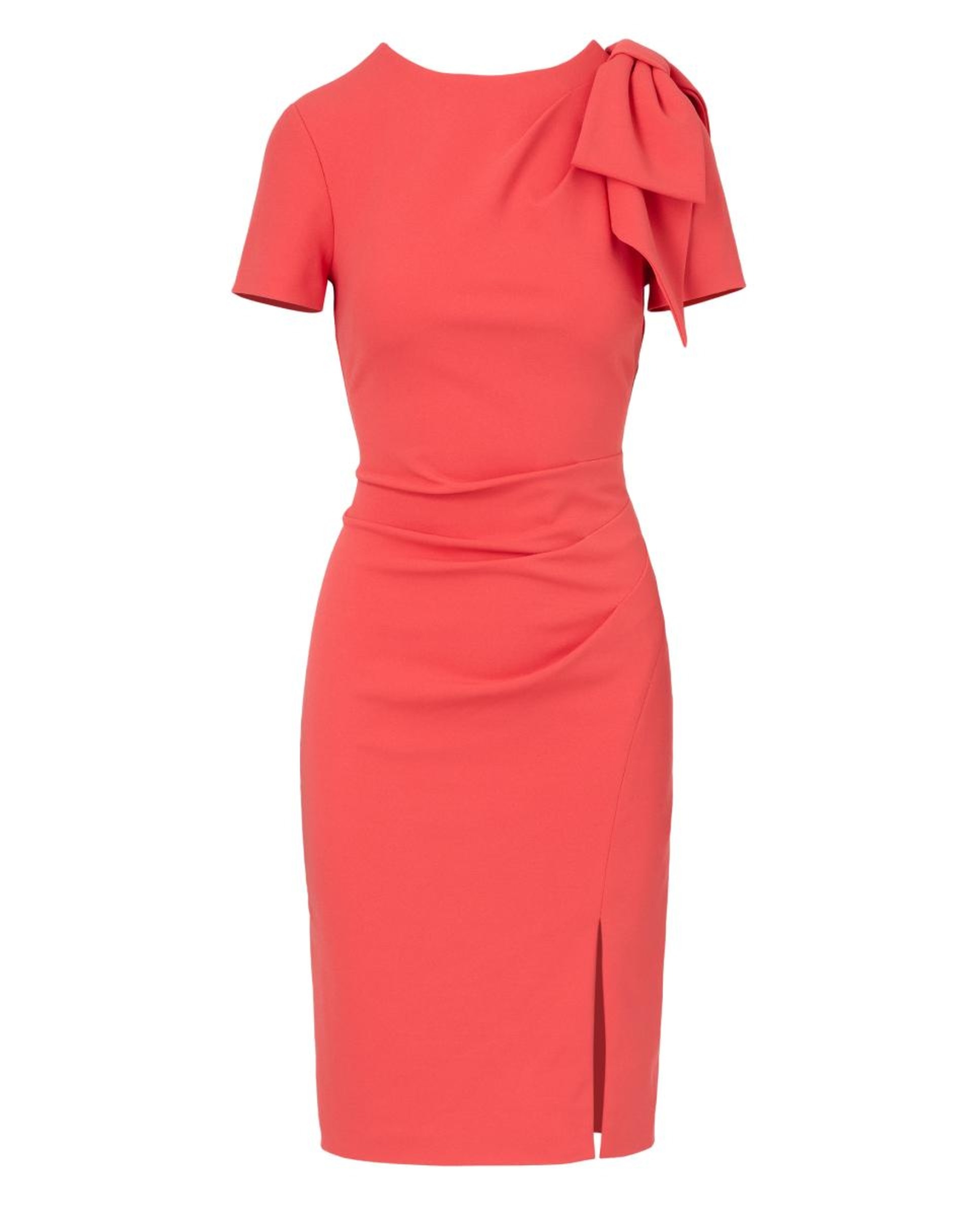 Vestido Midi Plissado com Laço Laranja-5