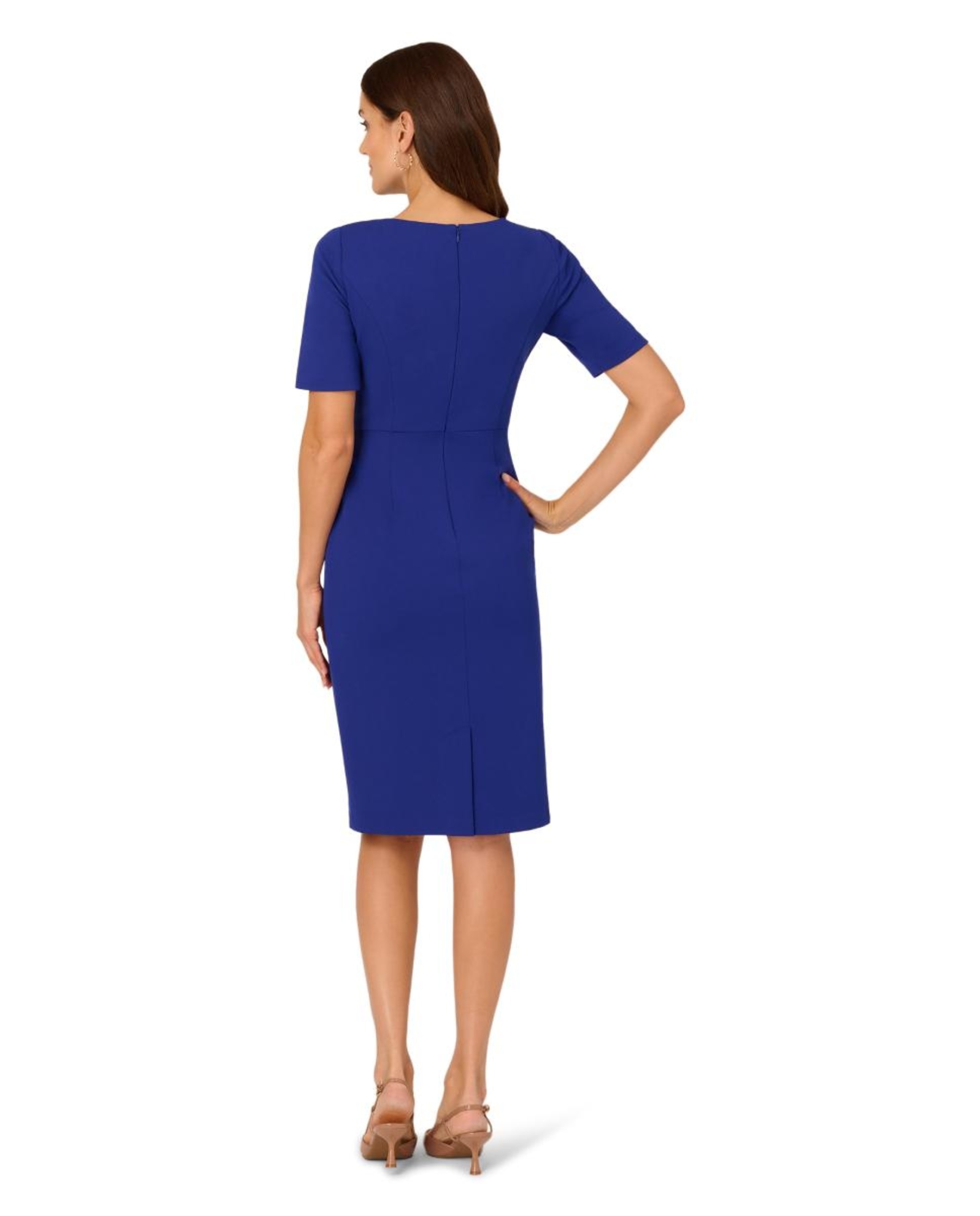 Vestido curto assimétrico Azul-índigo-2
