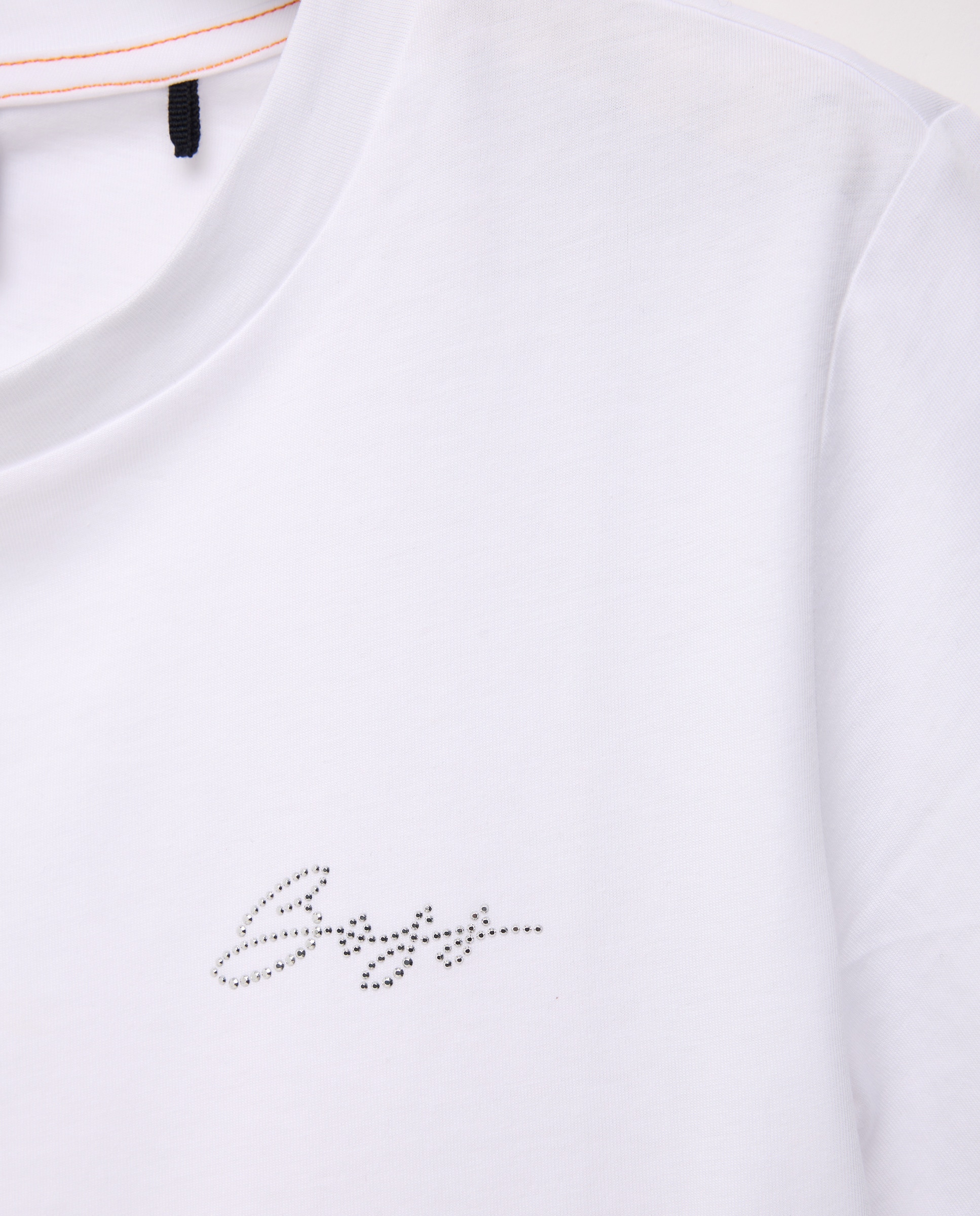 T-shirt de Algodão com Manga Curta Branco-5