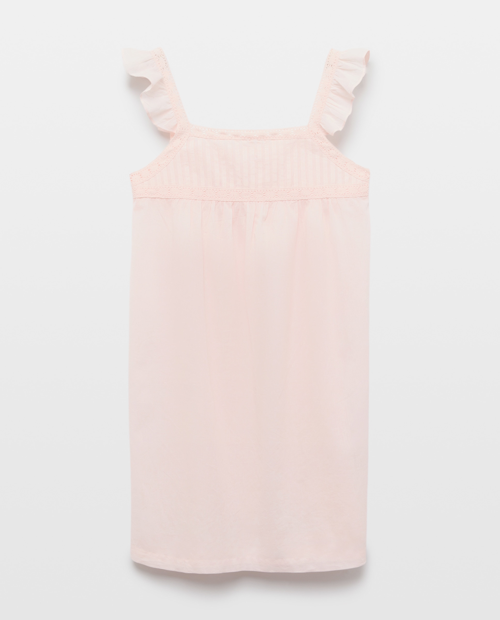 Camisón mujer algodón tirantes lace Rosa claro-3