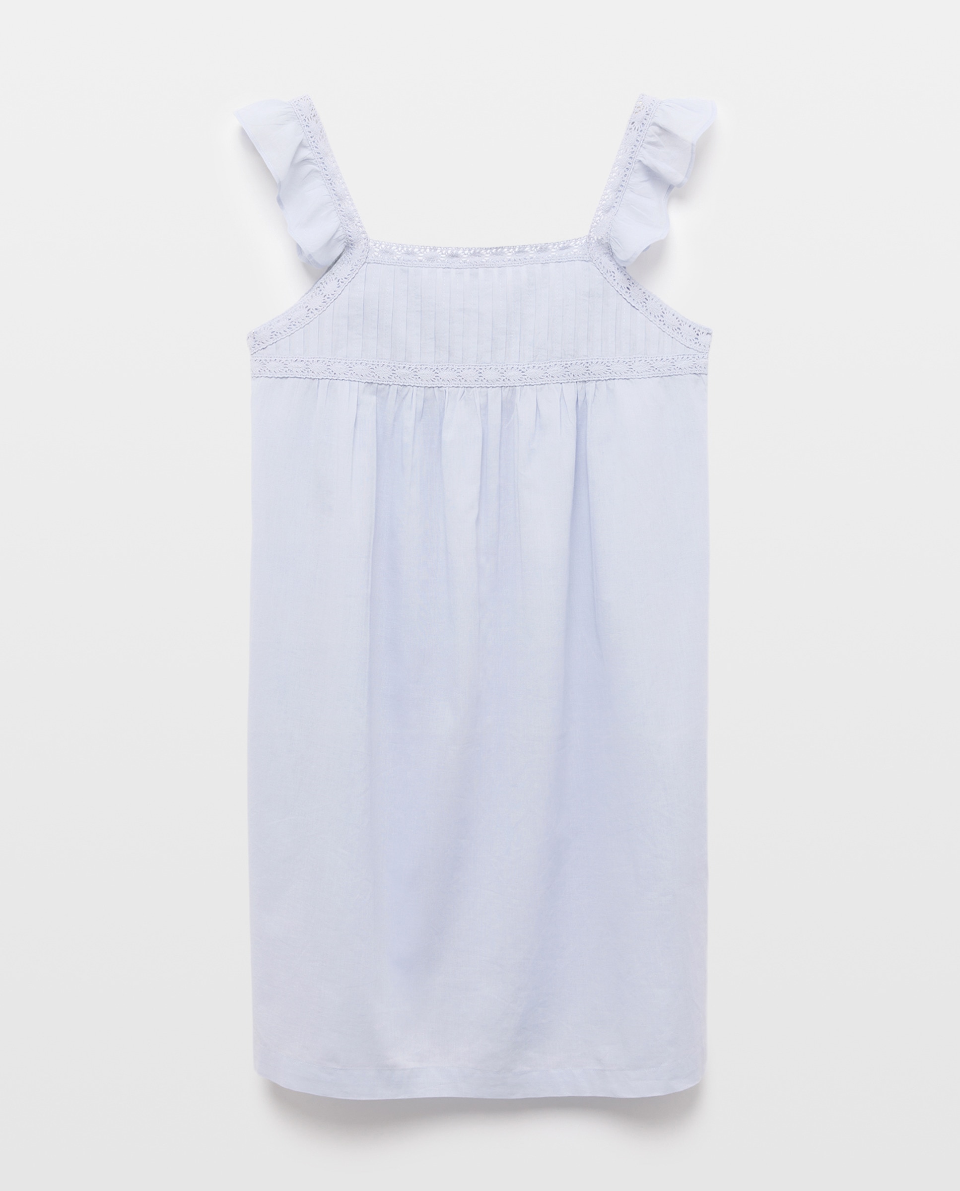 Camisón mujer algodón tirantes lace 410 Azul claro-3