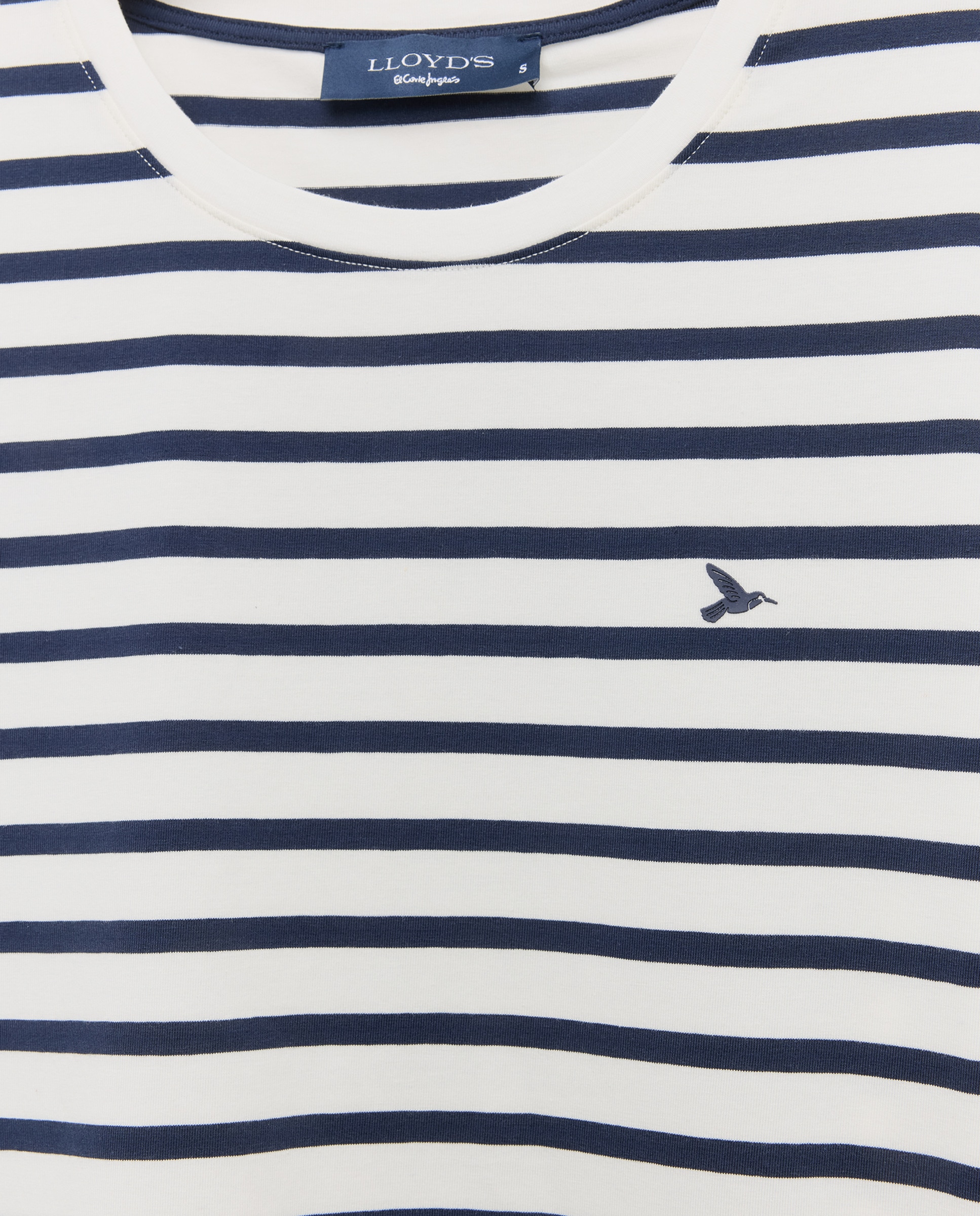 T-shirt com manga curta e estampado às riscas Azul-marinho-5