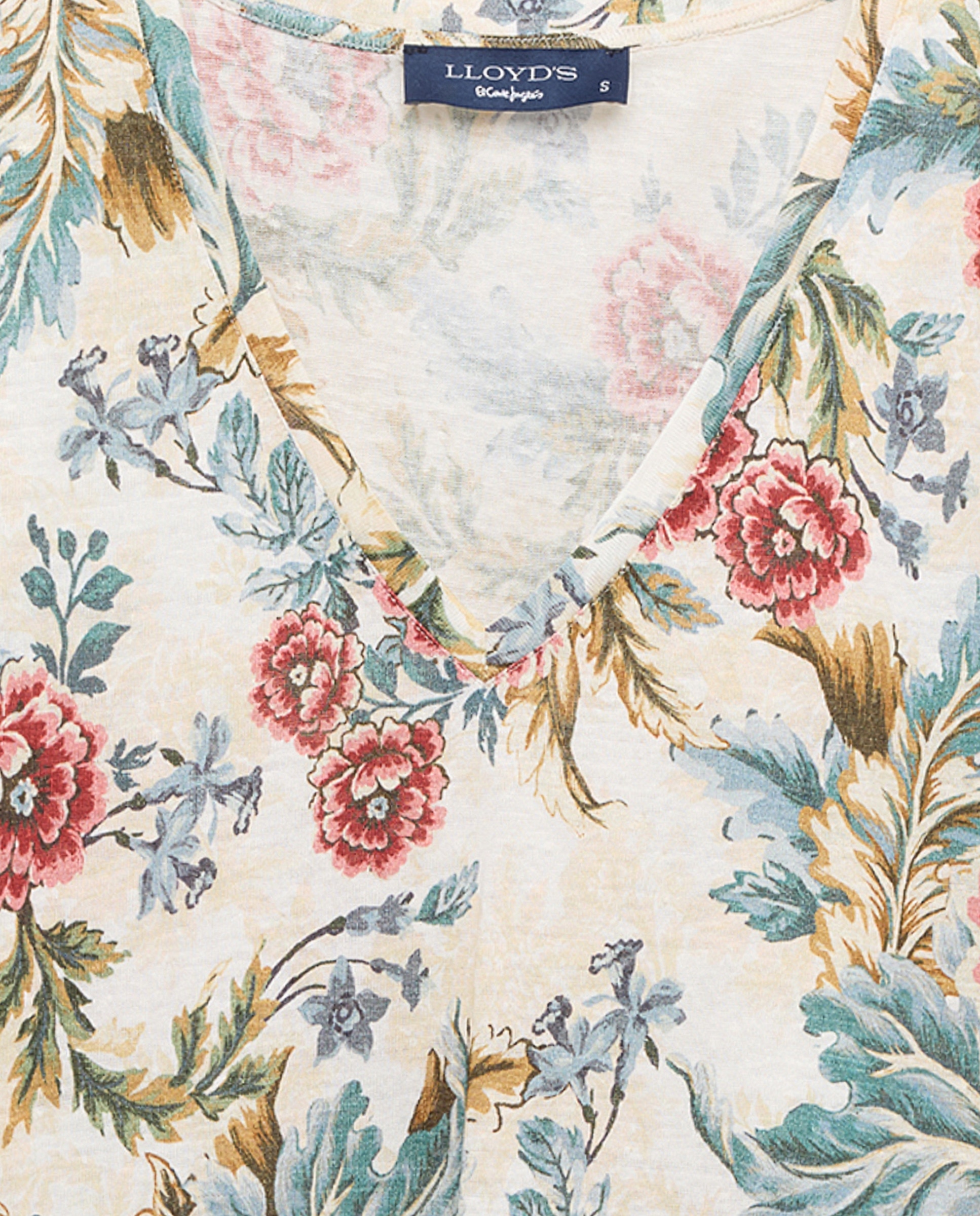 T-shirt de Linho com Manga Curta Branco-5