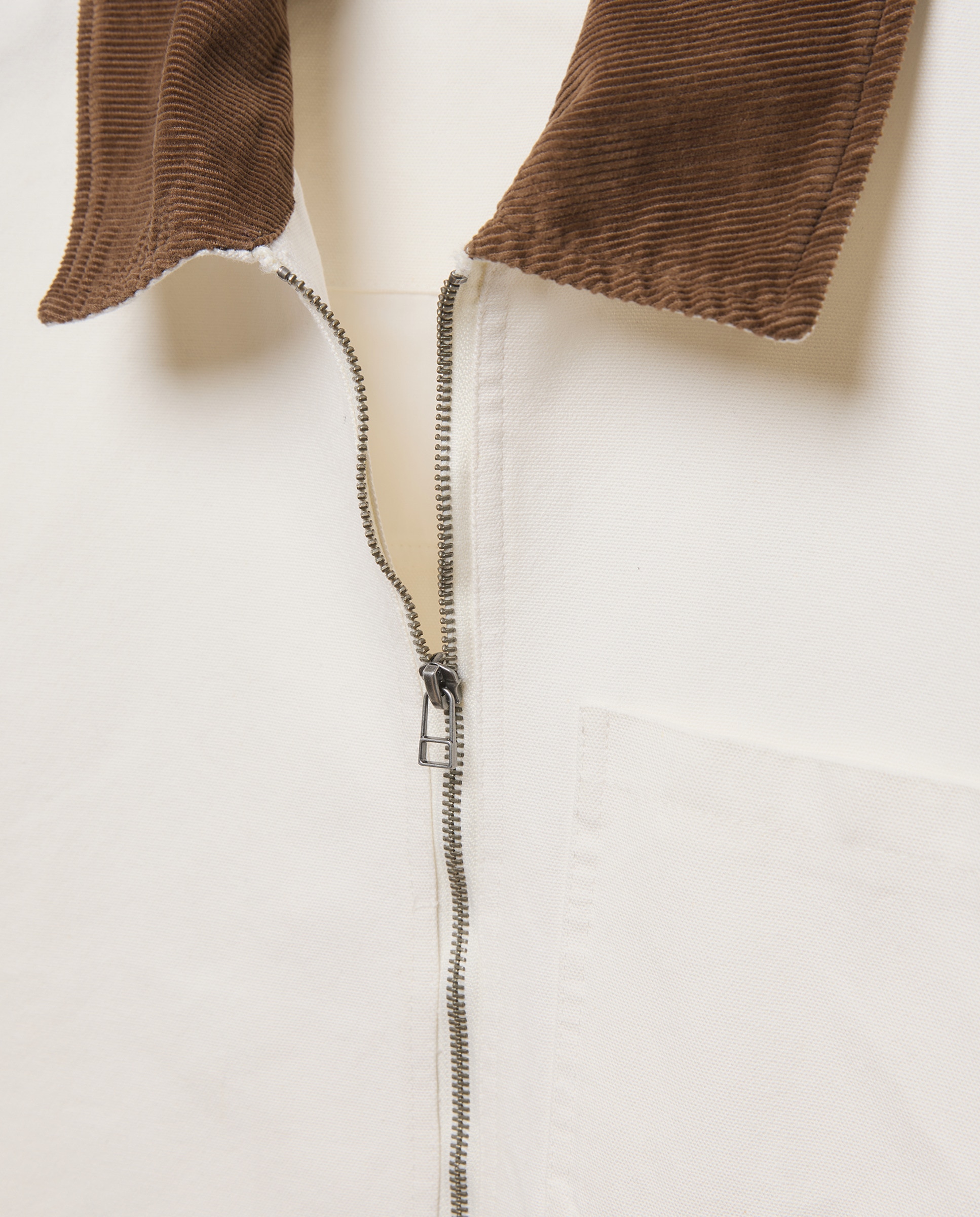 Blusão de Algodão com Gola de Bombazina 120 Cru-6