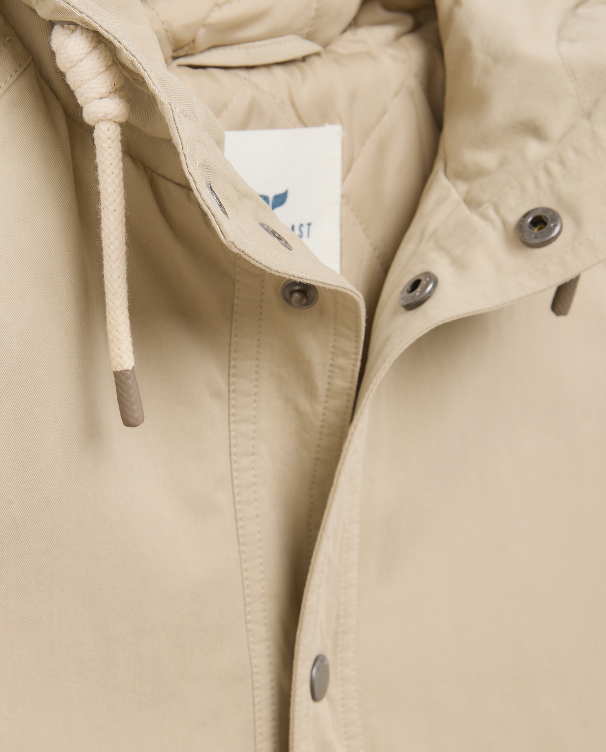 Parka de Algodão Acolchoada Bege-6