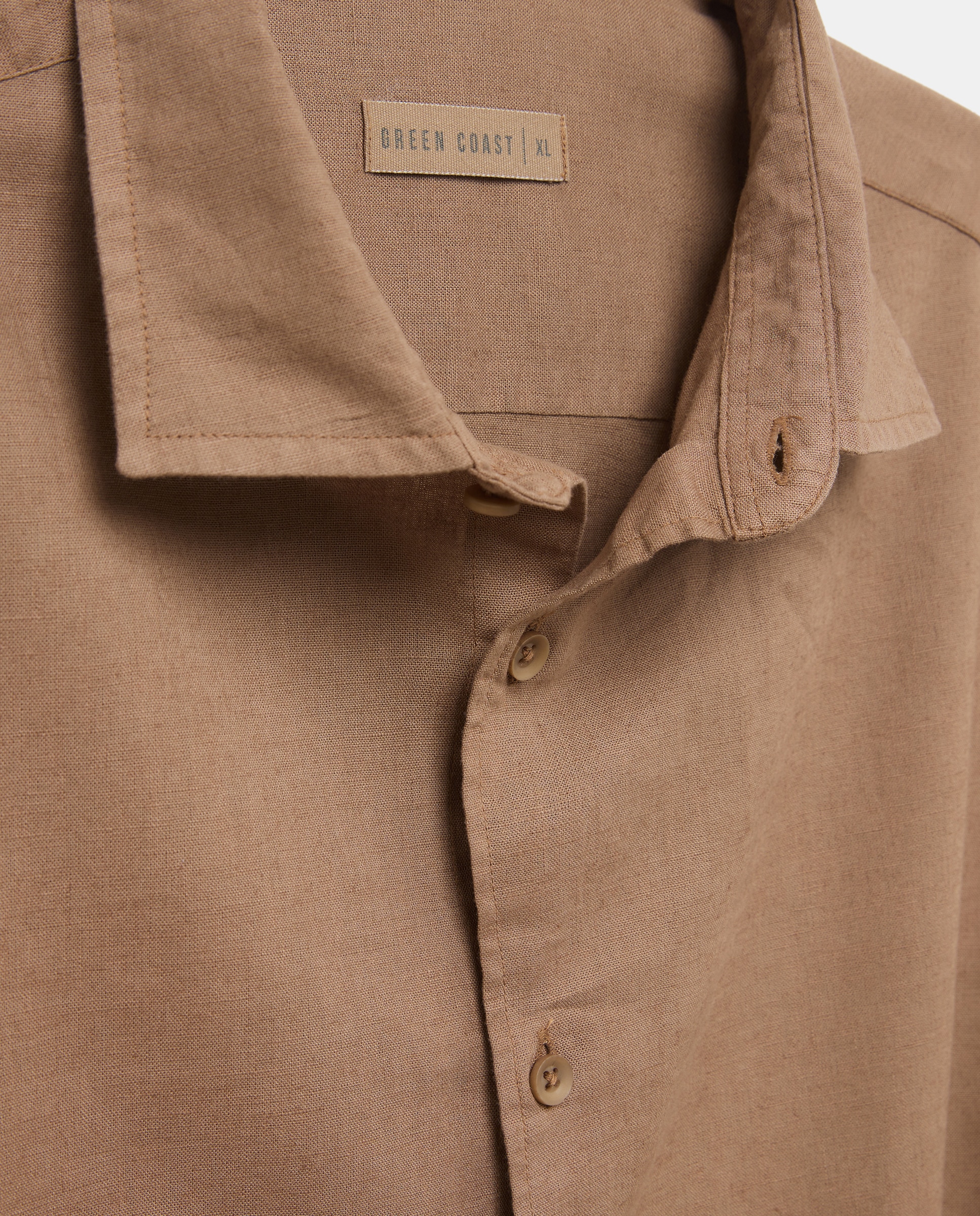 Camisa Lisa de Linho Castanho-escuro-5