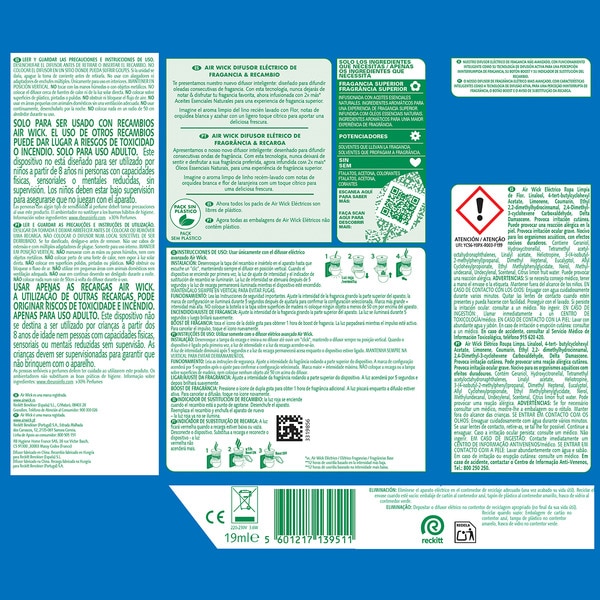 Elektrischer Lufterfrischer intelligenter Diffusor Frische Wäsche mit Flor mit ätherischen Ölen Gerät + Nachfüllpackung