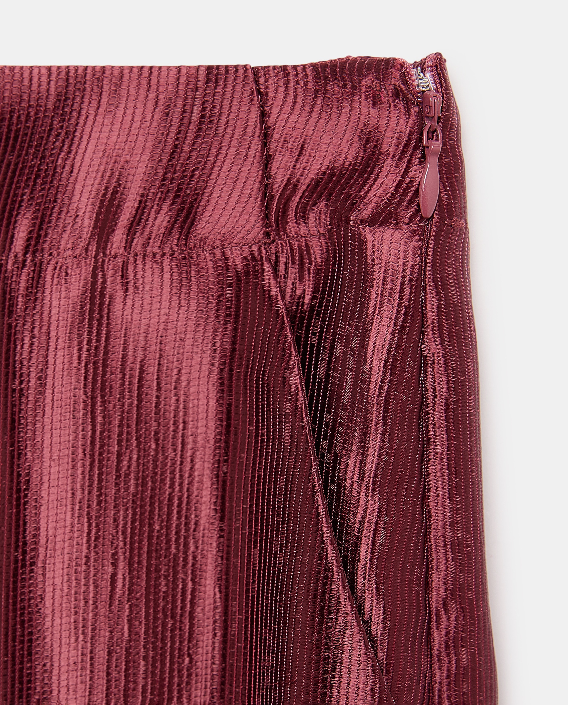 Calças Lisas com Efeito Enrugado Bordeaux-5