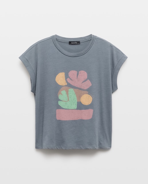 Imagem 0 de T-shirt de Manga Curta com Desenho Posicional