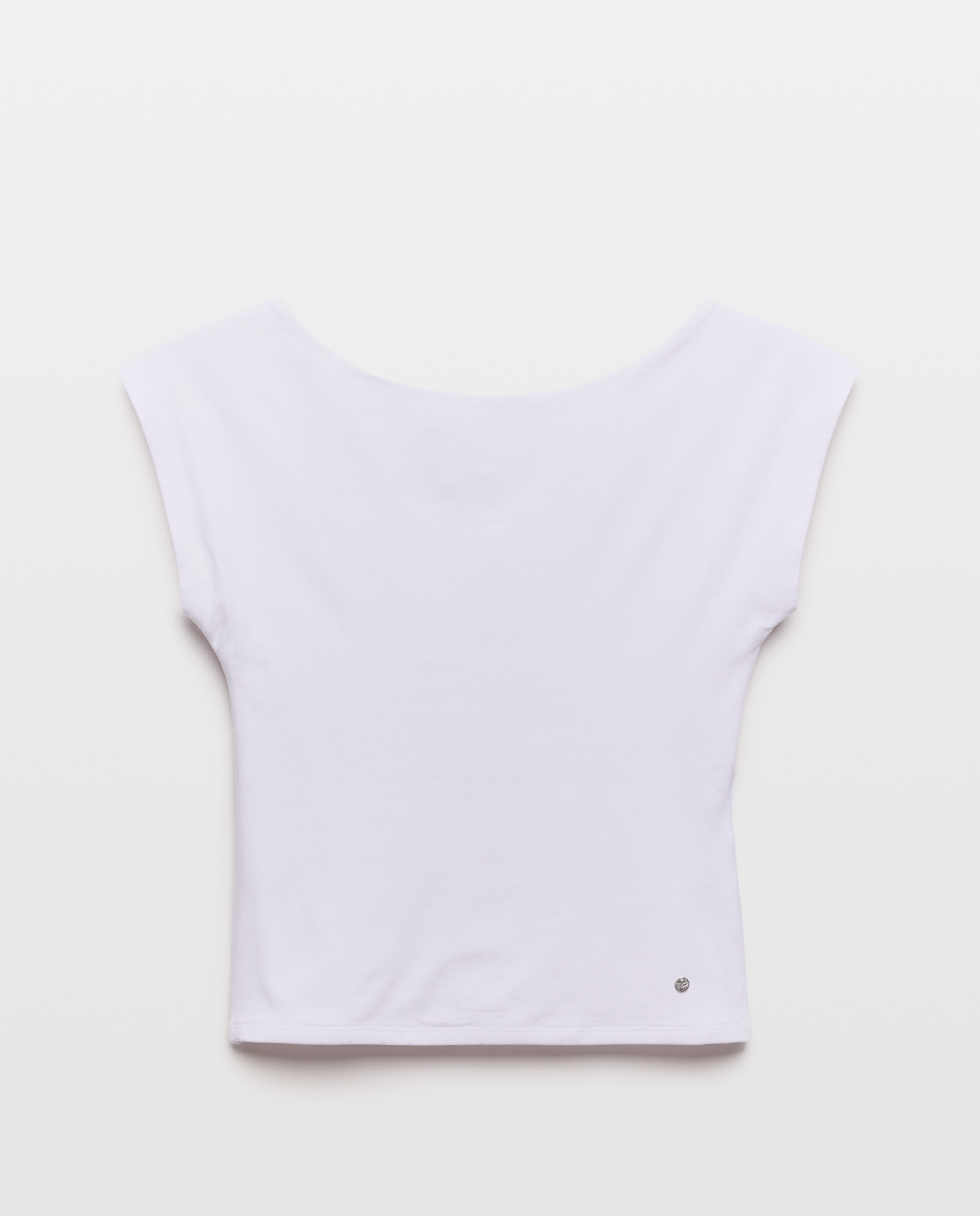 T-shirt com Costas Decotadas Branco-4