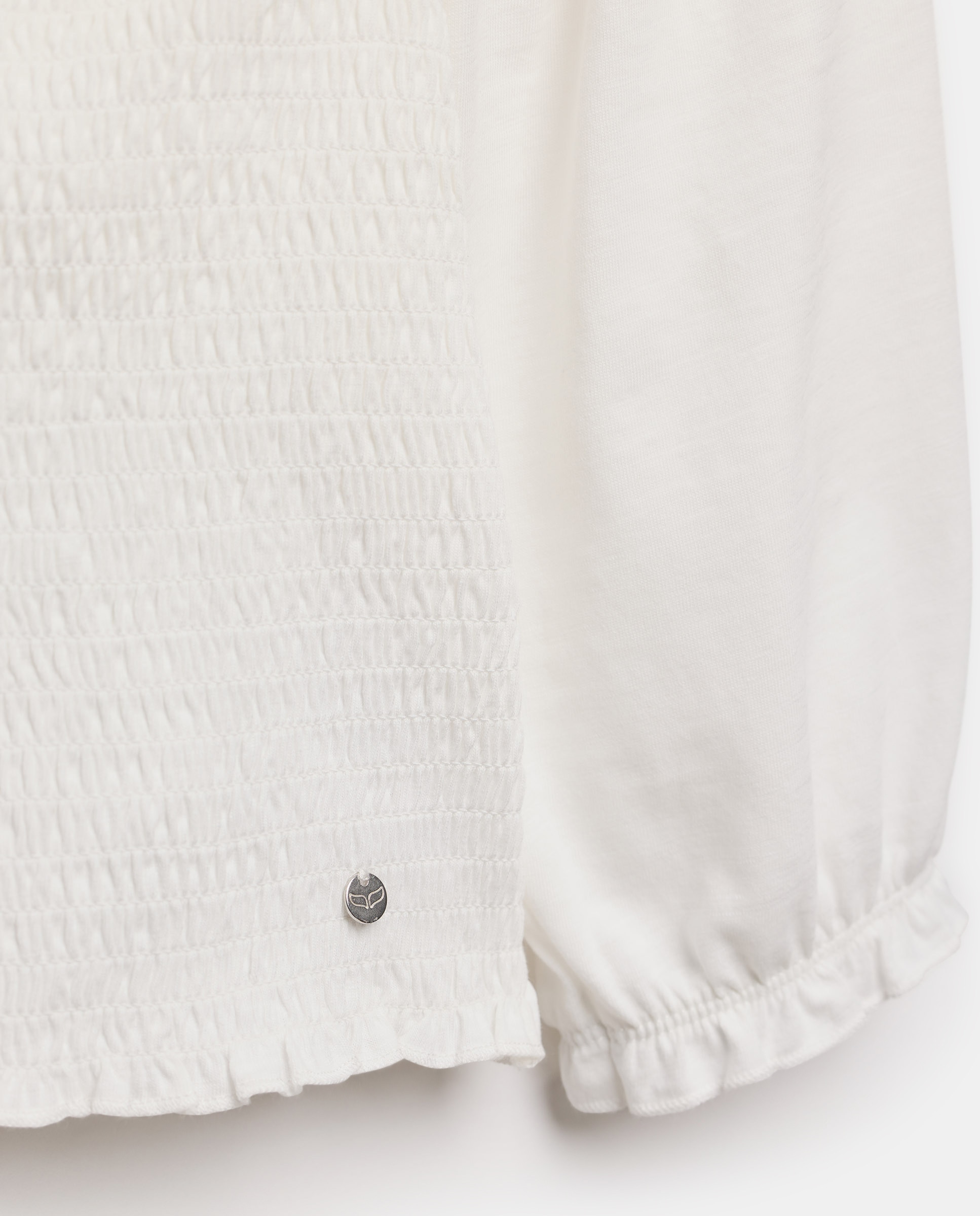 T-shirt com Corpo com Favos de Mel Branco-5