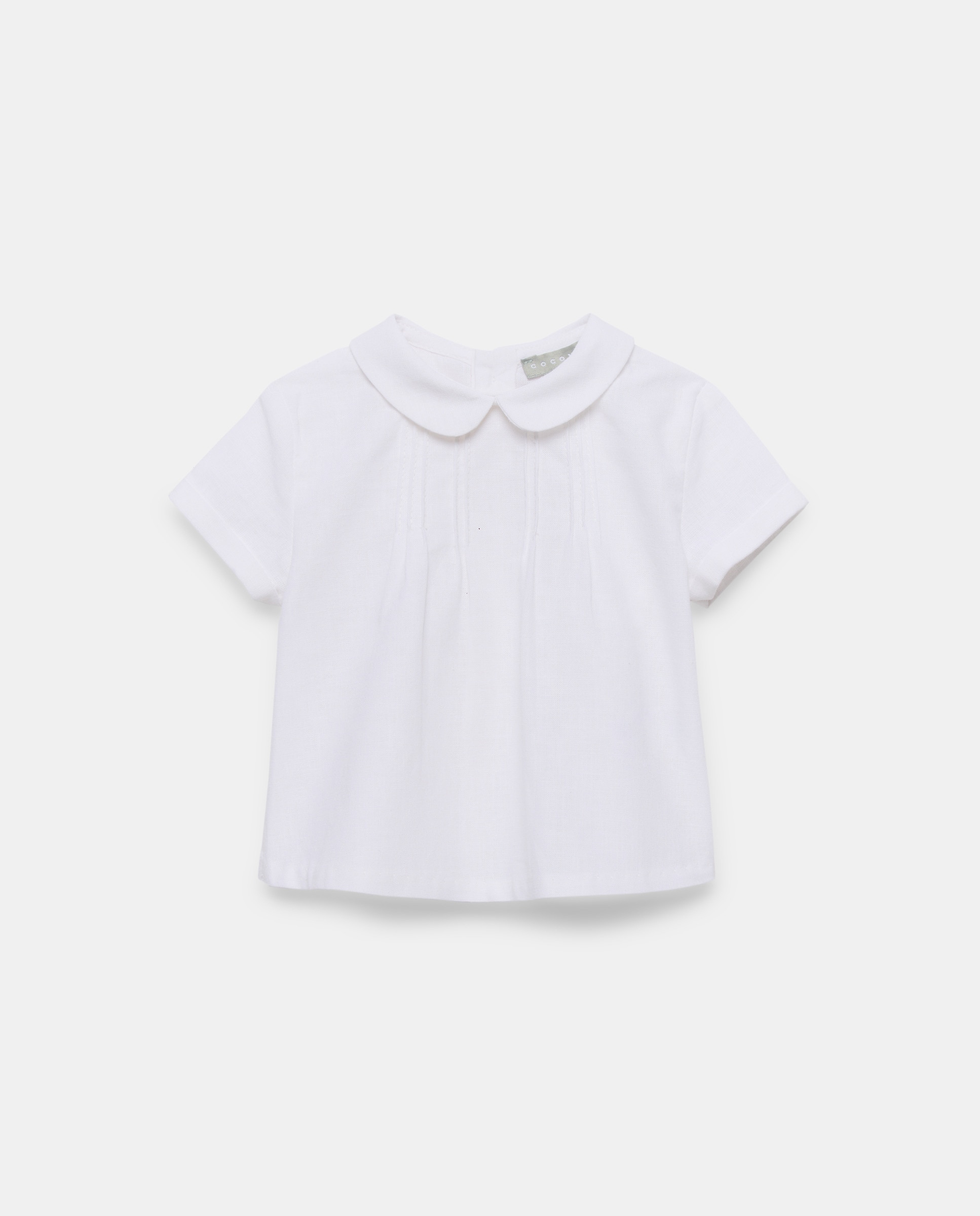 Imagem 0 de Camisa de Manga Curta de Bebé com Gola Bebé e Pregas à Frente