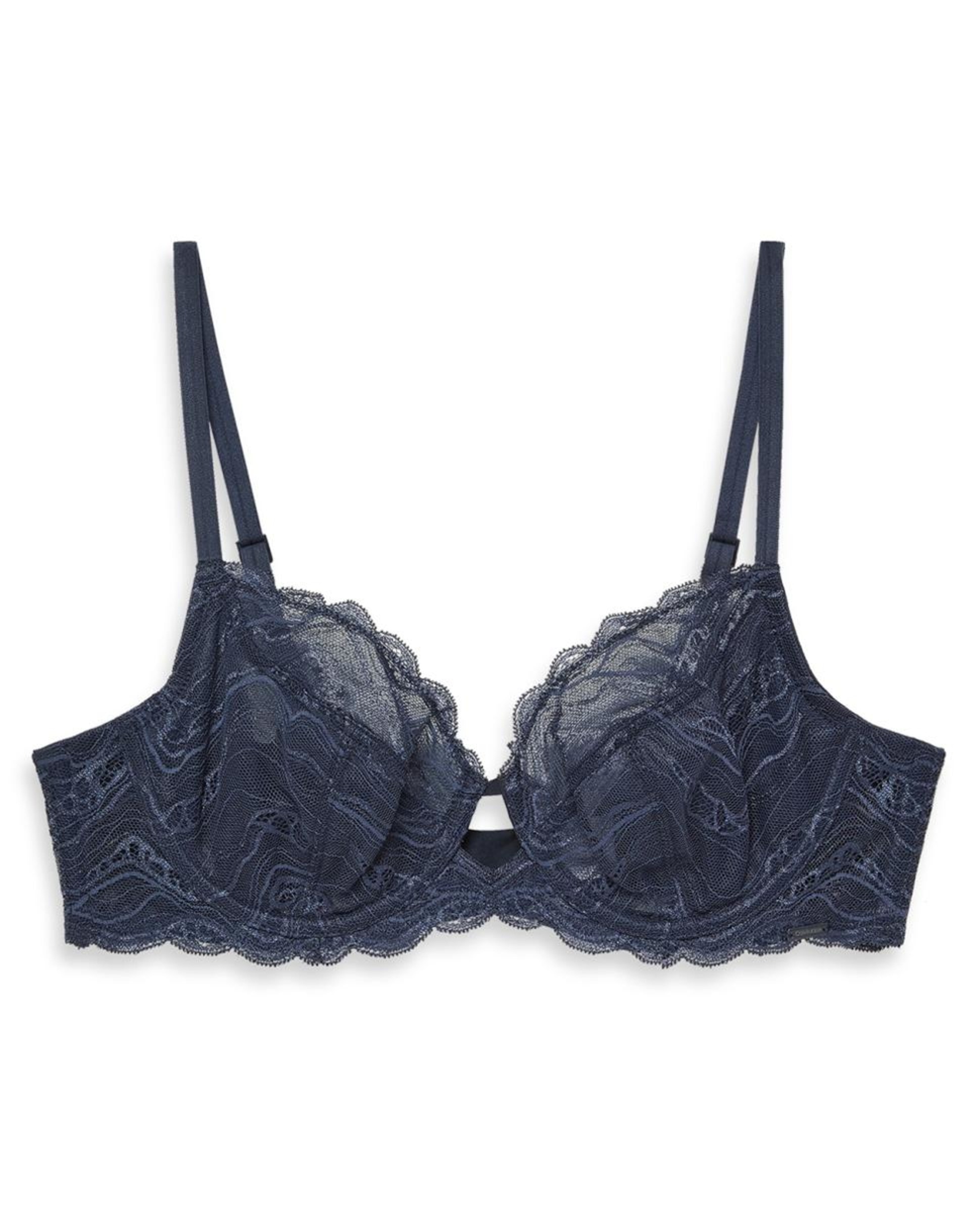Soutien sem Copa Moldada Sensual Stretch Lace Azul-1