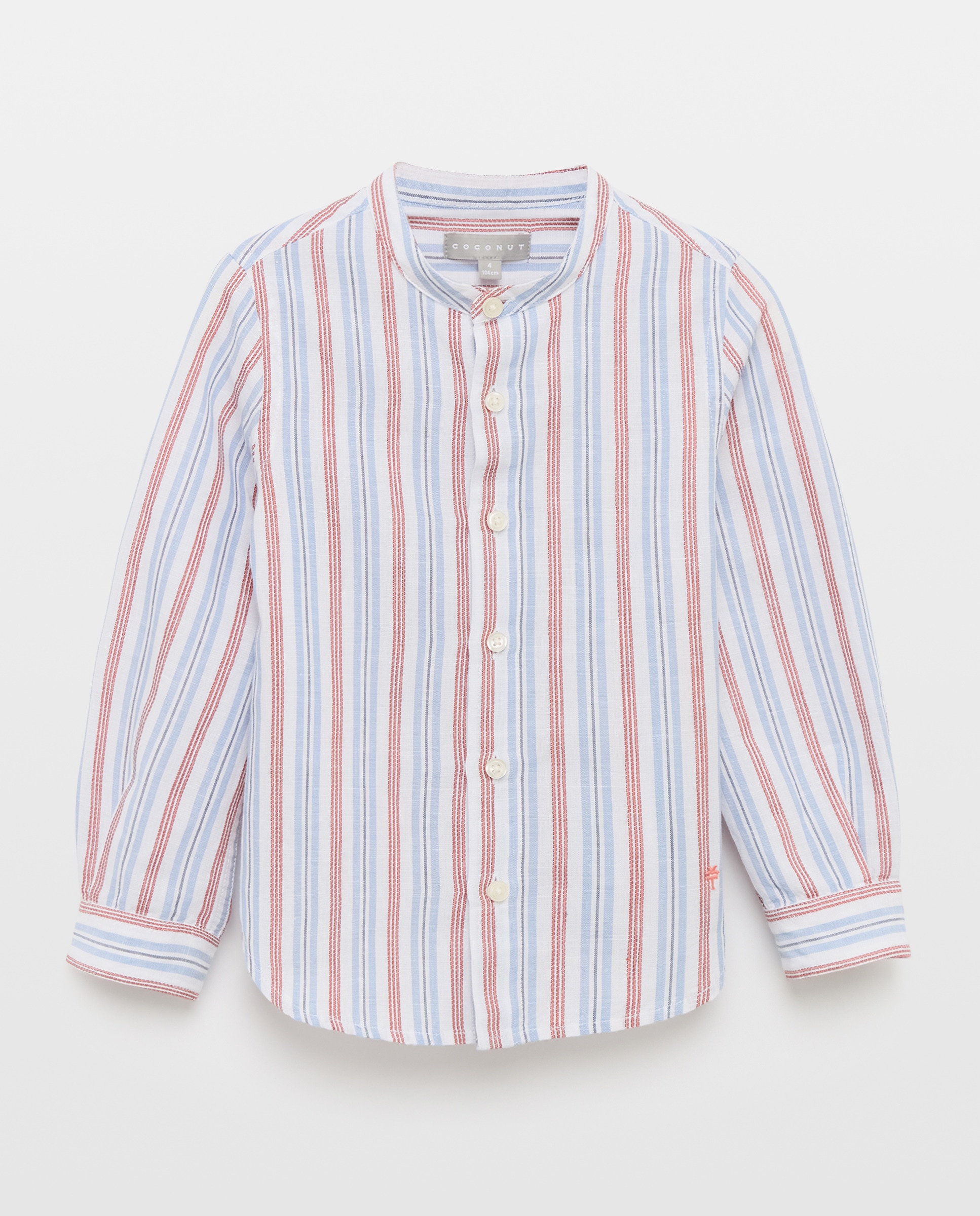 Camisa de Manga Comprida e Gola à Padre com Risca de Fantasia Coconut El Corte Inglés Vermelho-5