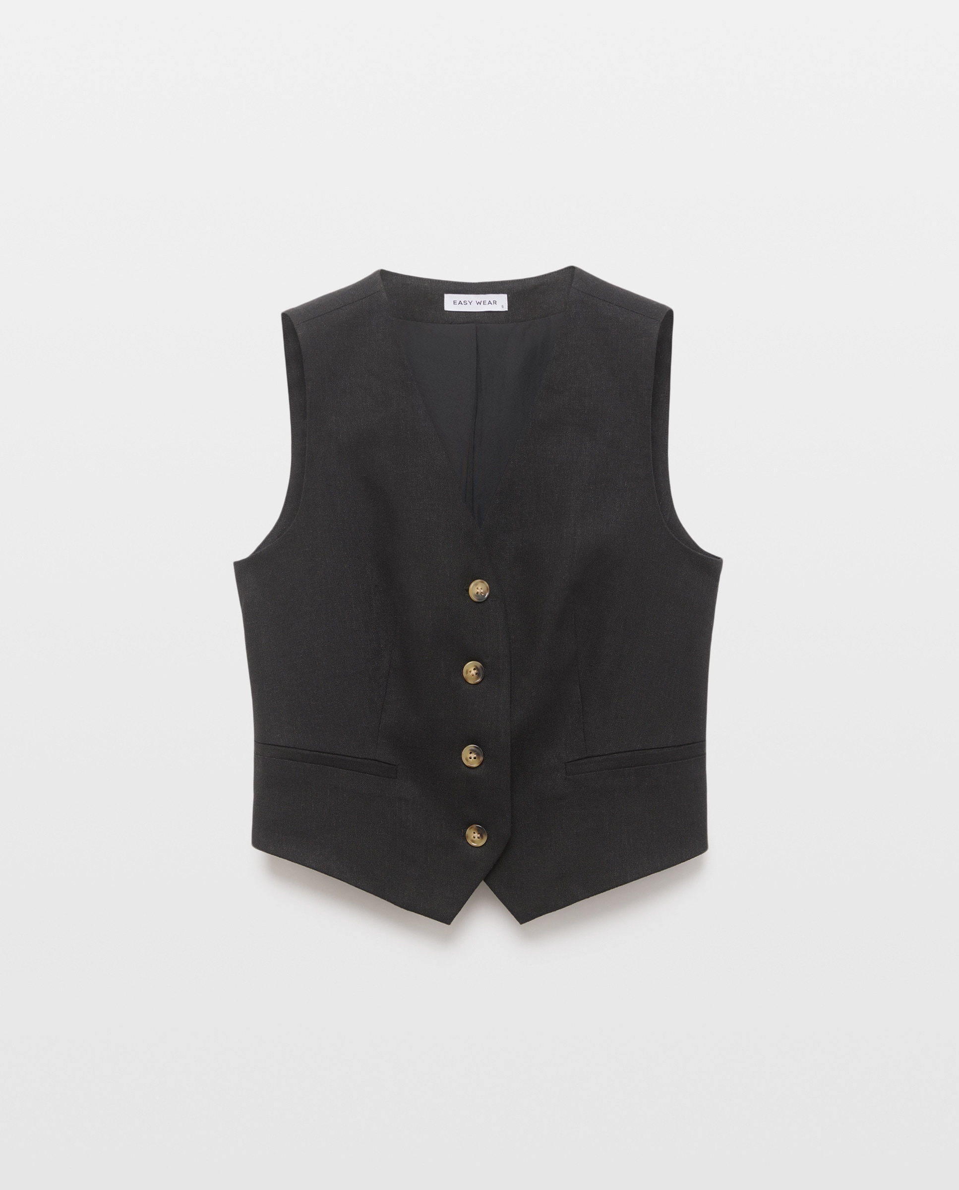 Colete de Linho Preto-4