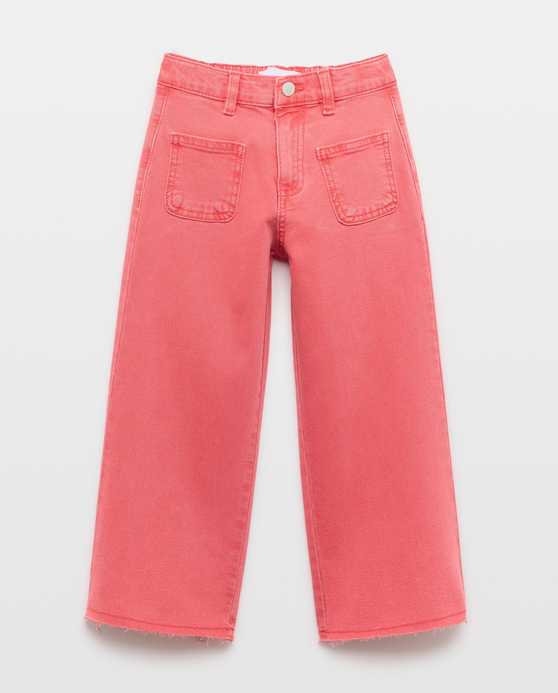 Calças de Sarja Coloridas Wide Leg Kids El Corte Inglés 230 Rosa Escuro-4