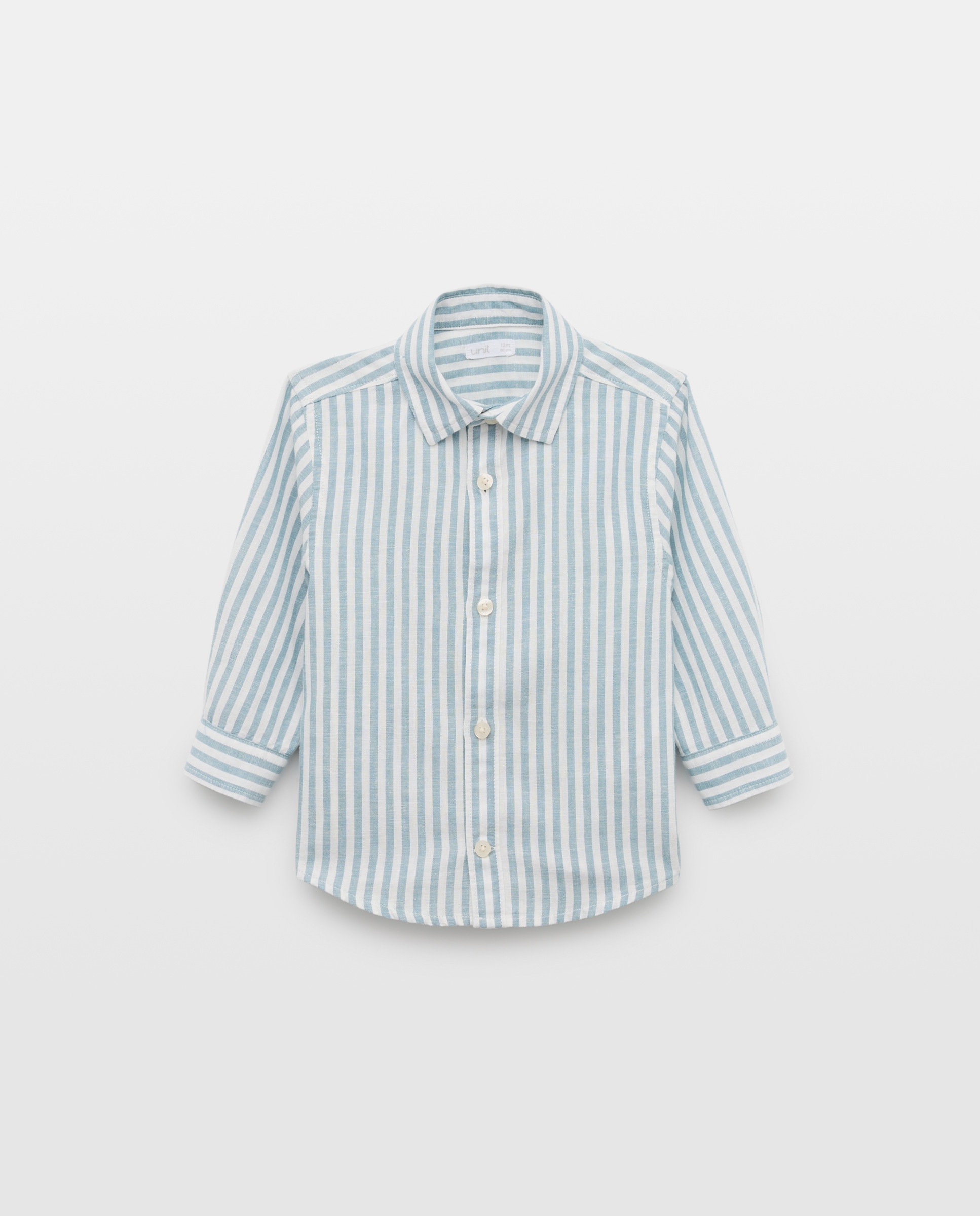 Imagen 0 de Camisa de bebé algodón-lino rayas