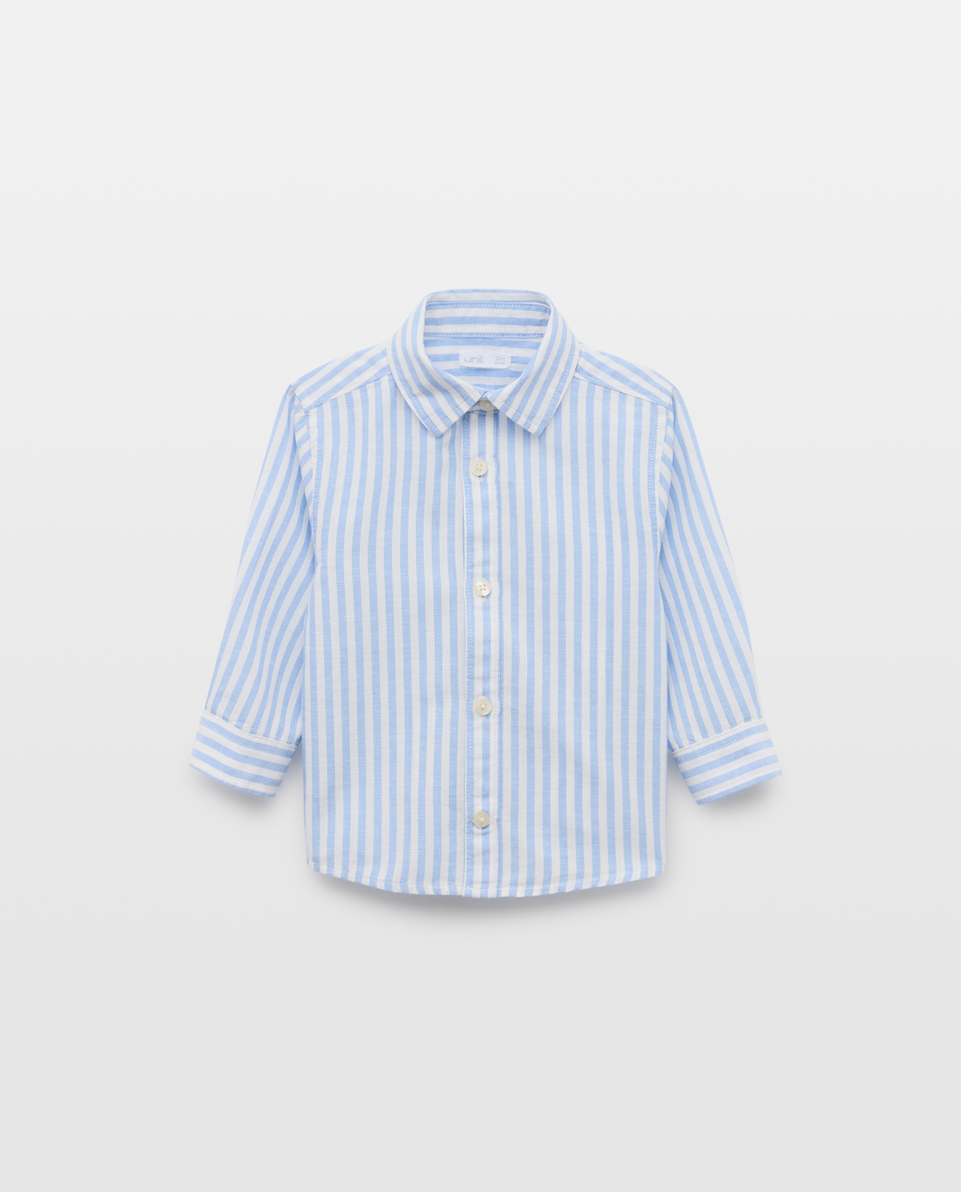 Imagen 0 de Camisa de bebé algodón-lino rayas