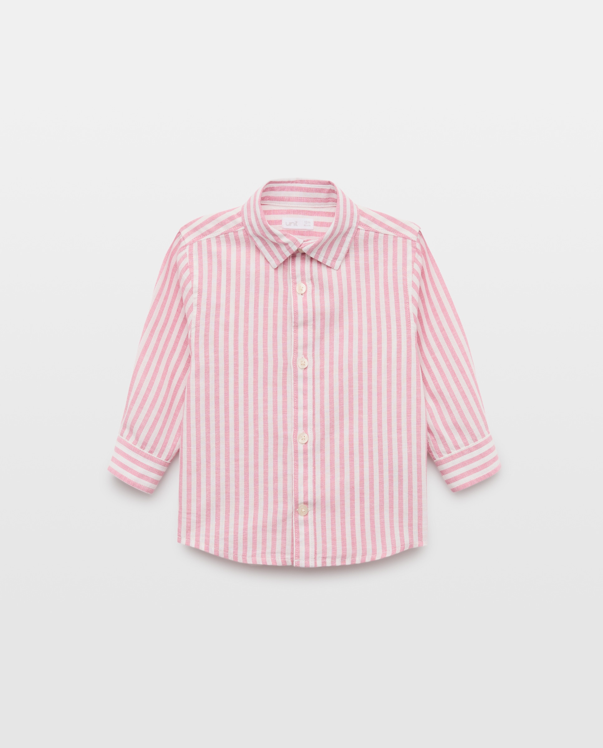 Imagen 0 de Camisa de bebé algodón-lino rayas