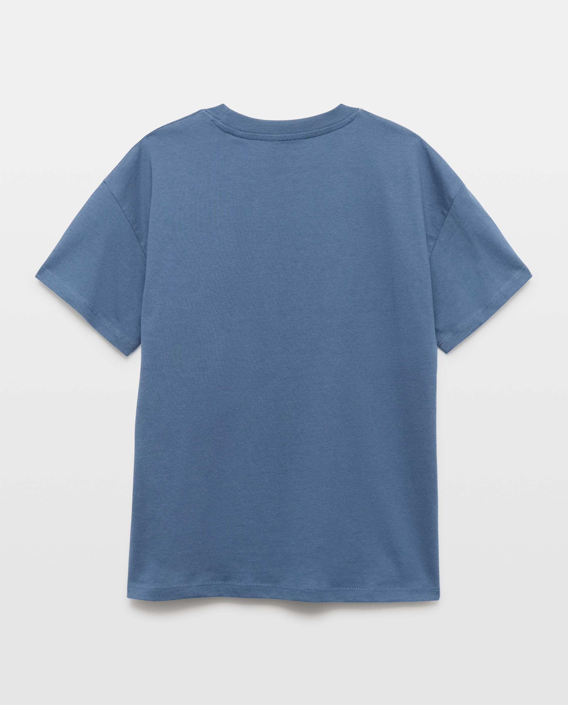 Camiseta de niño lisa manga corta Azul marino-2