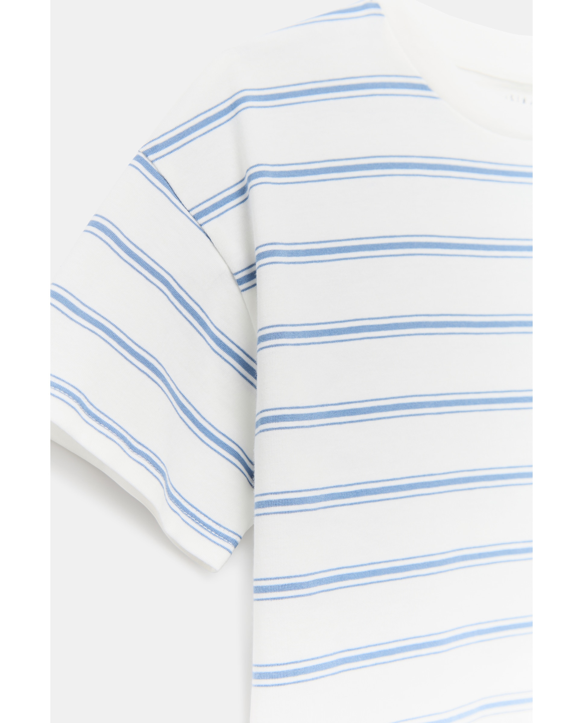 Camiseta de niño rayas manga corta 400 Azul-3