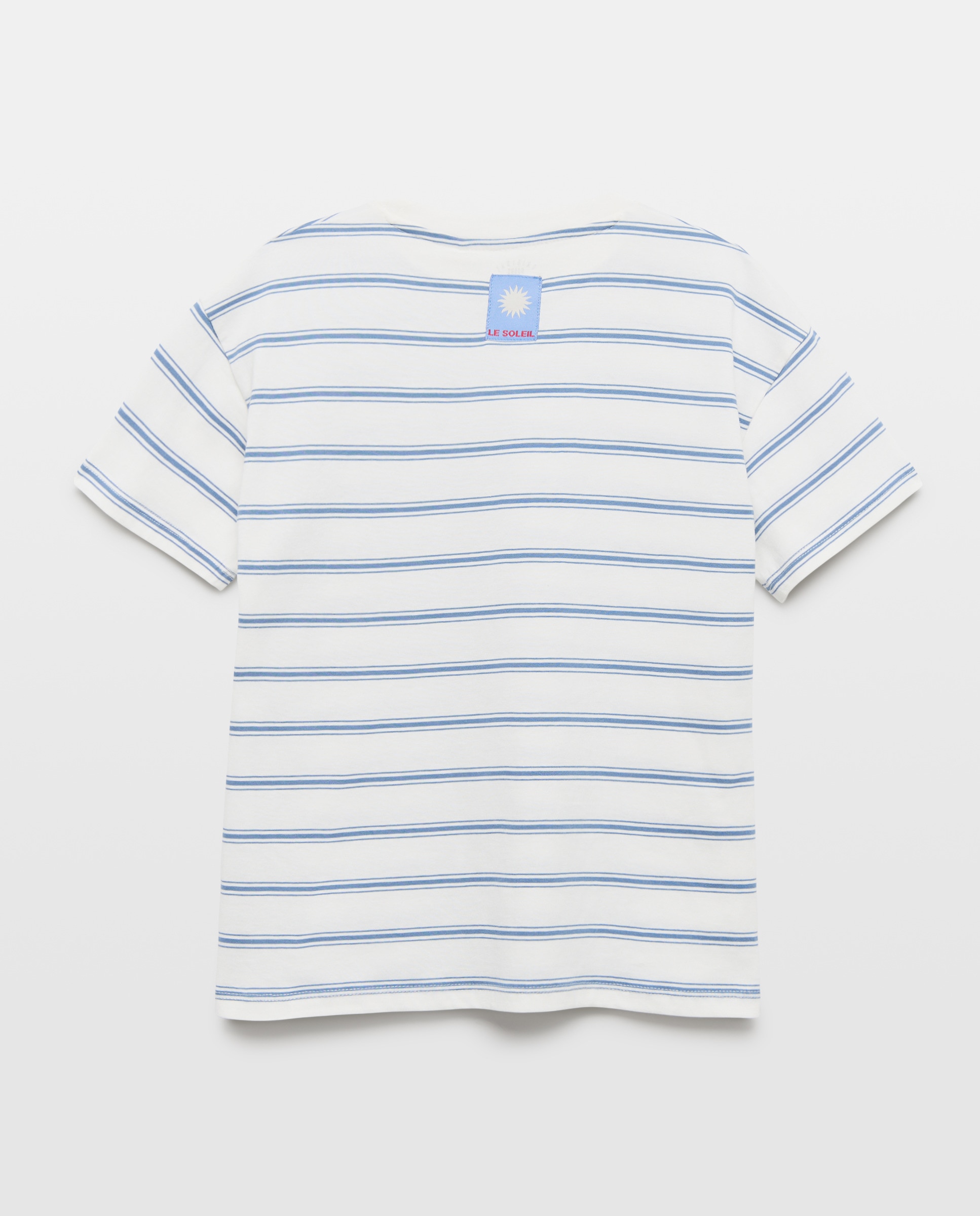Camiseta de niño rayas manga corta 400 Azul-2