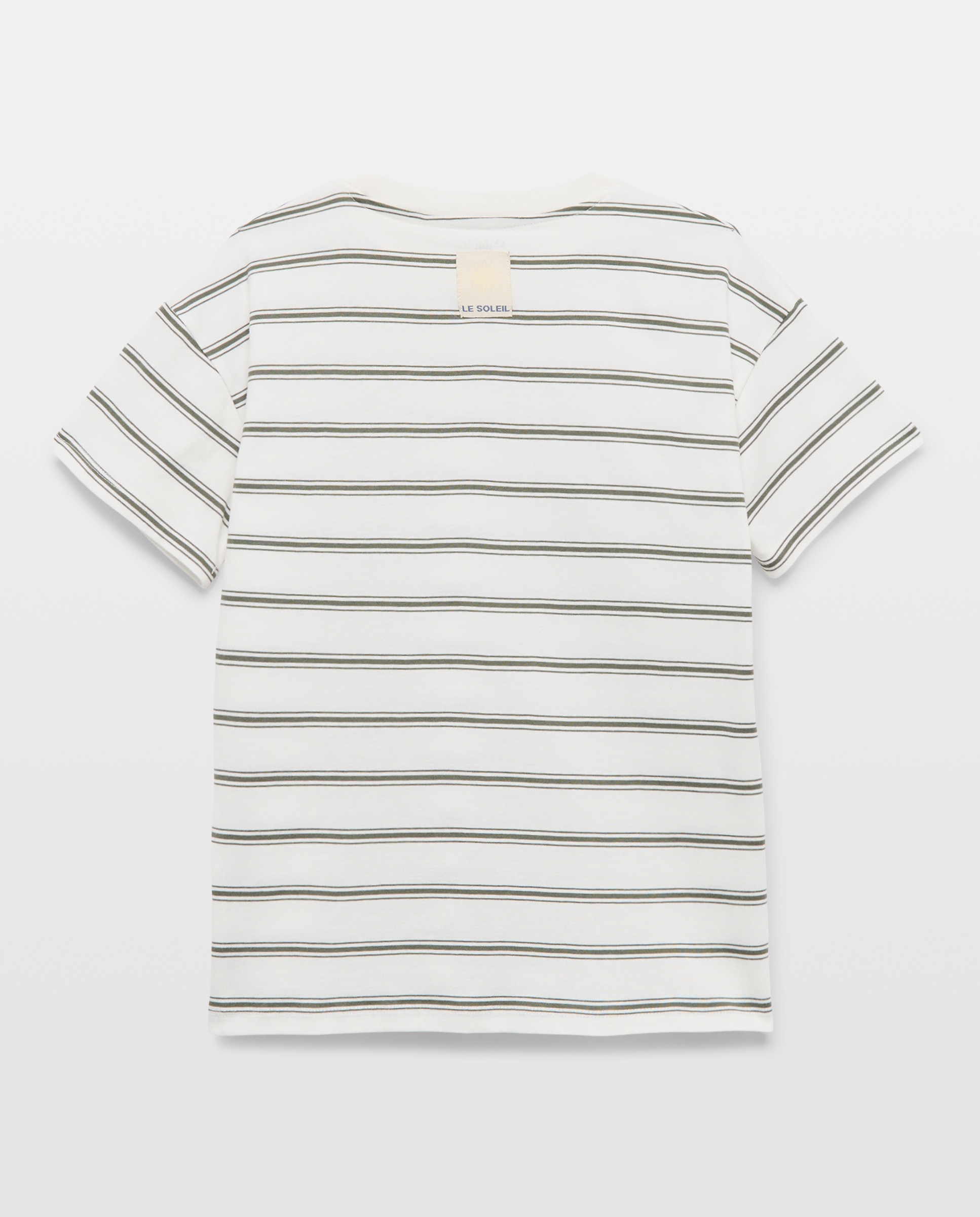 Camiseta de niño rayas manga corta 520 Kaki-2